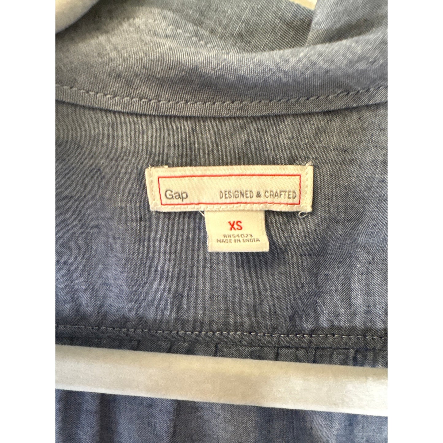 Gap Chambray Button Up Drawstring Mini Dress Sz XS