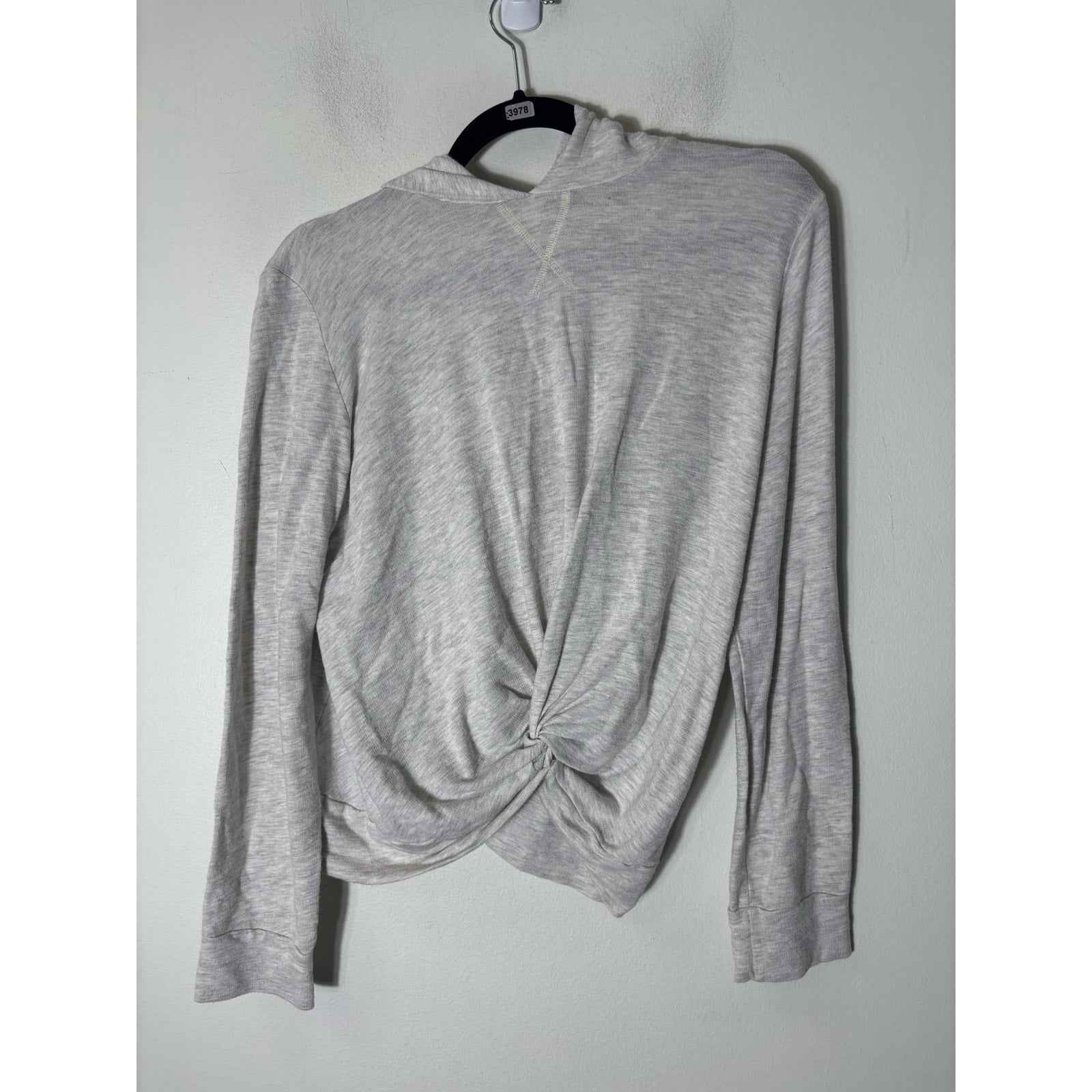 MONROE Light Gray Long Sleeve Hooded Pull Over Sz M