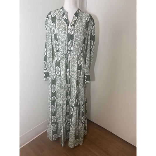 NWT Beyond by Vera Green Long Sleeve Maxi Dress Sz M