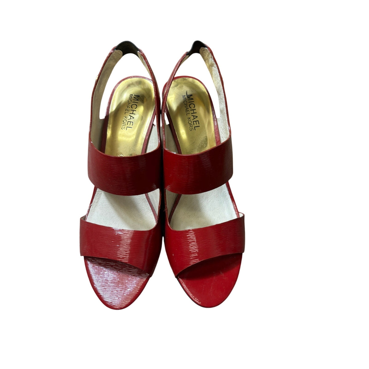 Micahel Kors Red Open Toe Sling Back Pumps Sz 9.5