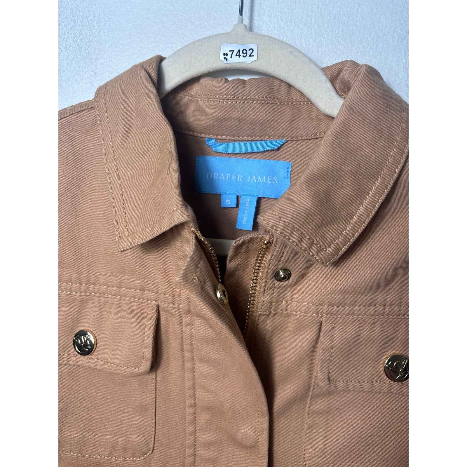 Draper James Camel Colored Long Sleeve Zip Up Jacket Sz S