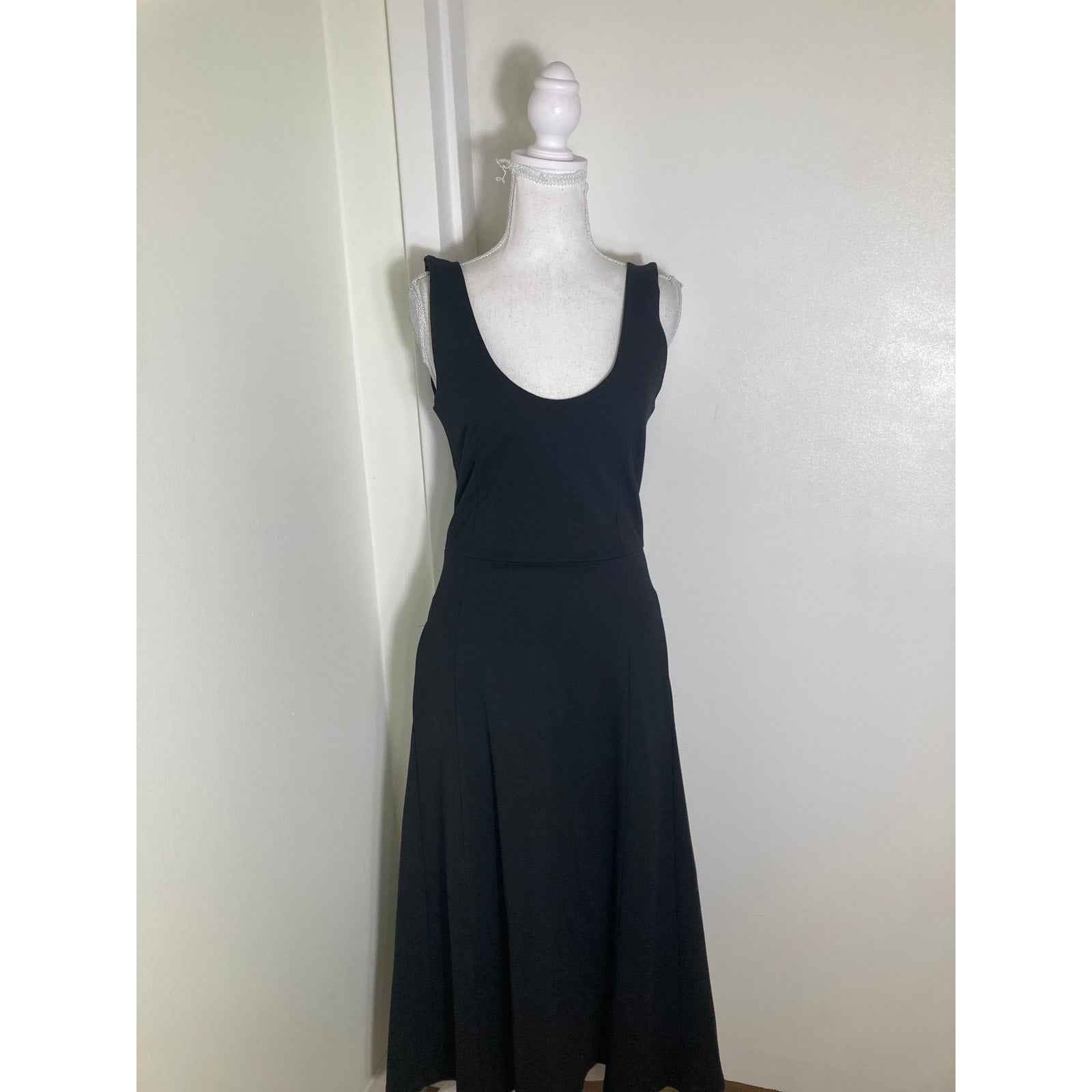 NWT Ripley Radar Black Scoopneck Sleeveless Full Length Dress Sz 2