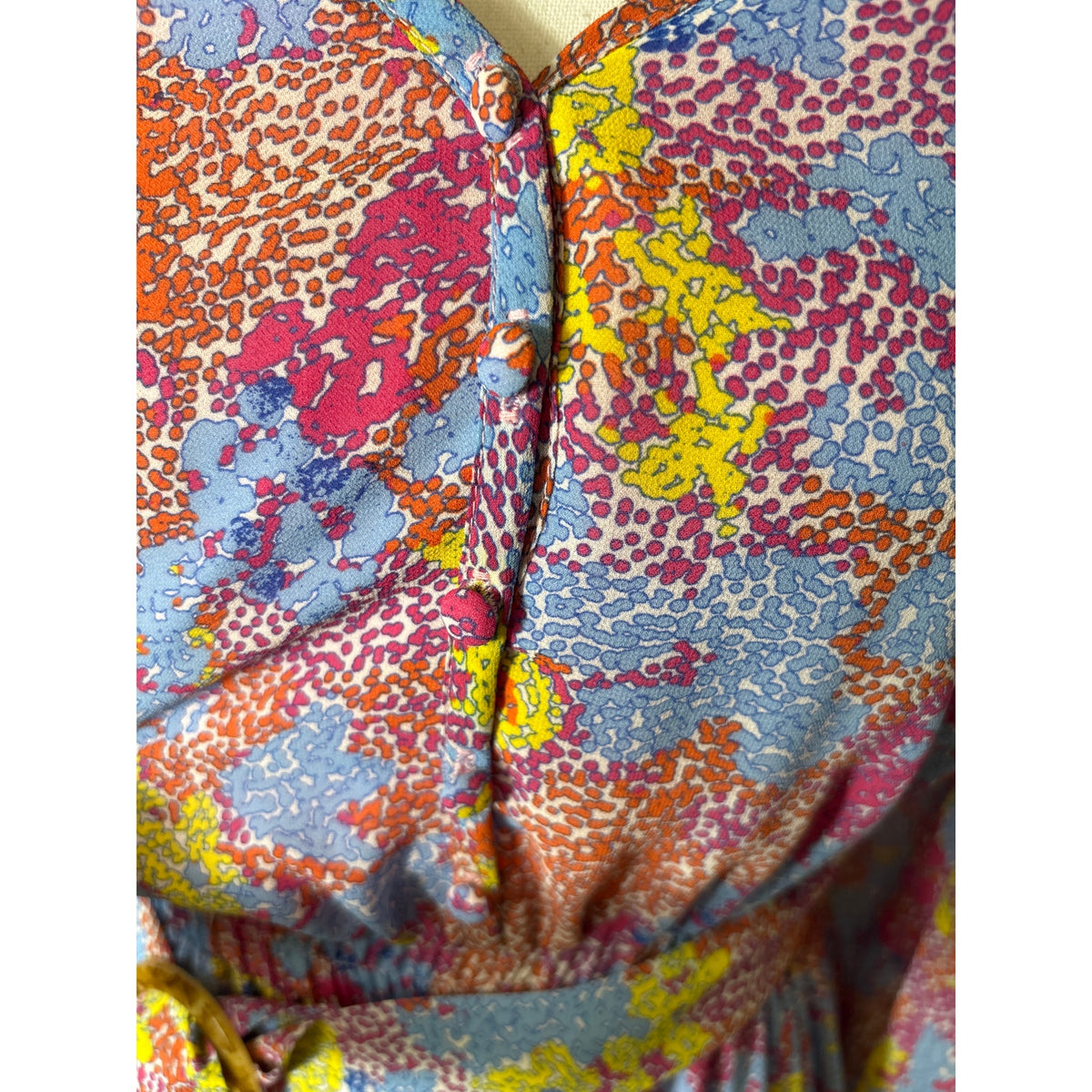 Allison New York Multicolor Long Sleeve Tiered Ruffled Maxi Dress Sz M