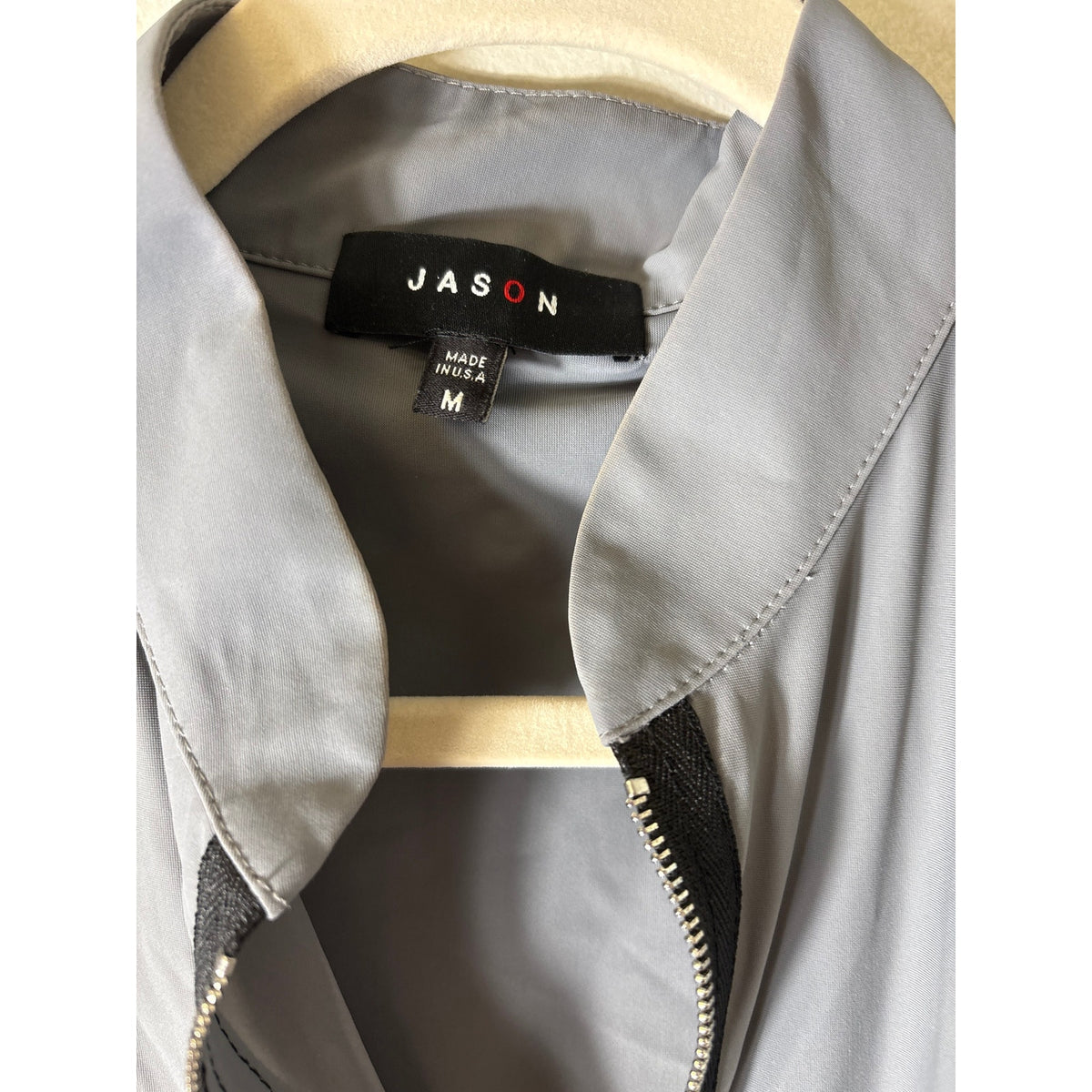 Jason Light Gray Zip Up Vest Sz M