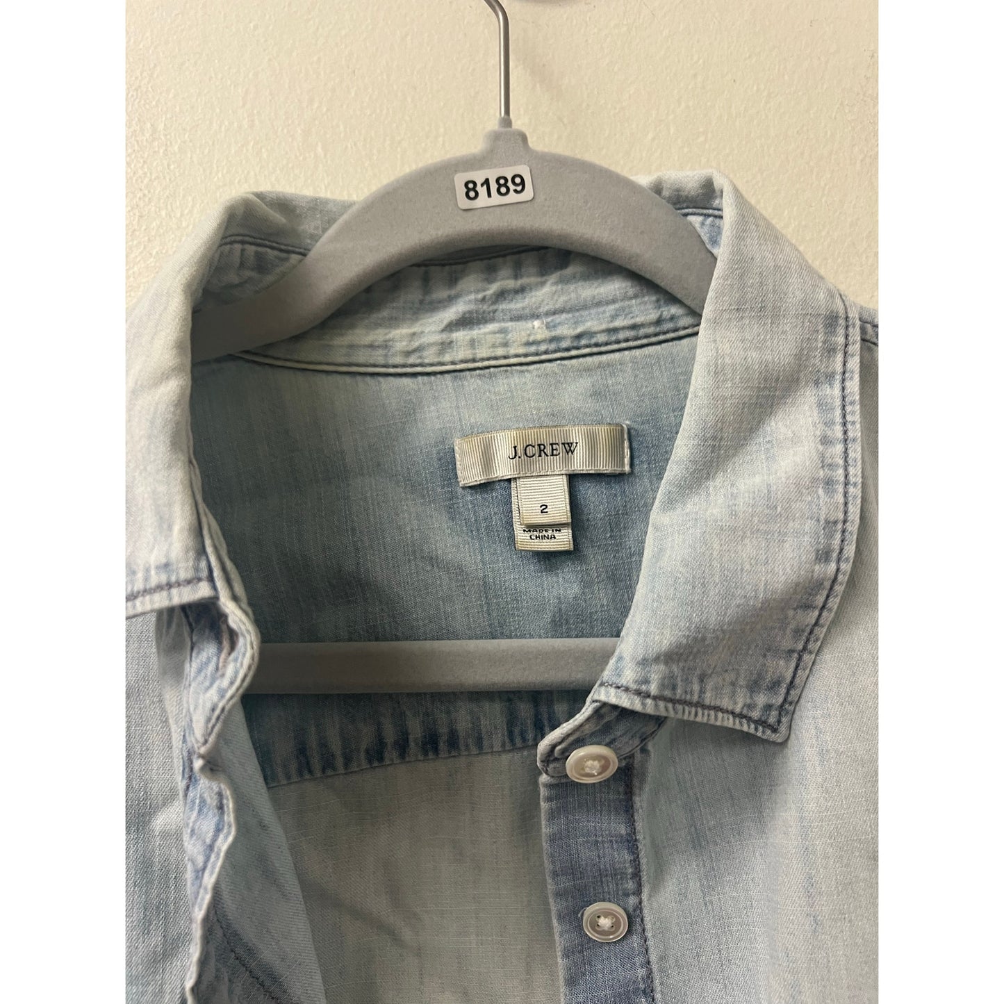 J . Crew Blue Long Sleeve Button Down Shirt Sz 2