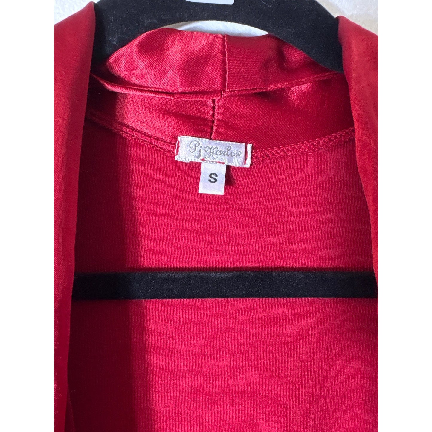 PJ Harlow Red Knit Satin Trim Cardigna XS/S