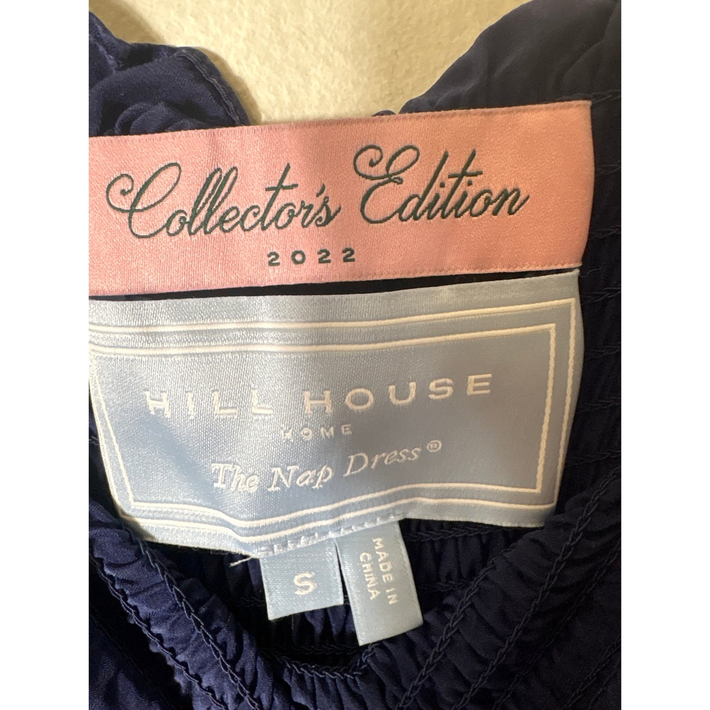 Hill House The Nap Dress Navy Smocked Silk Maxi Dress Sz