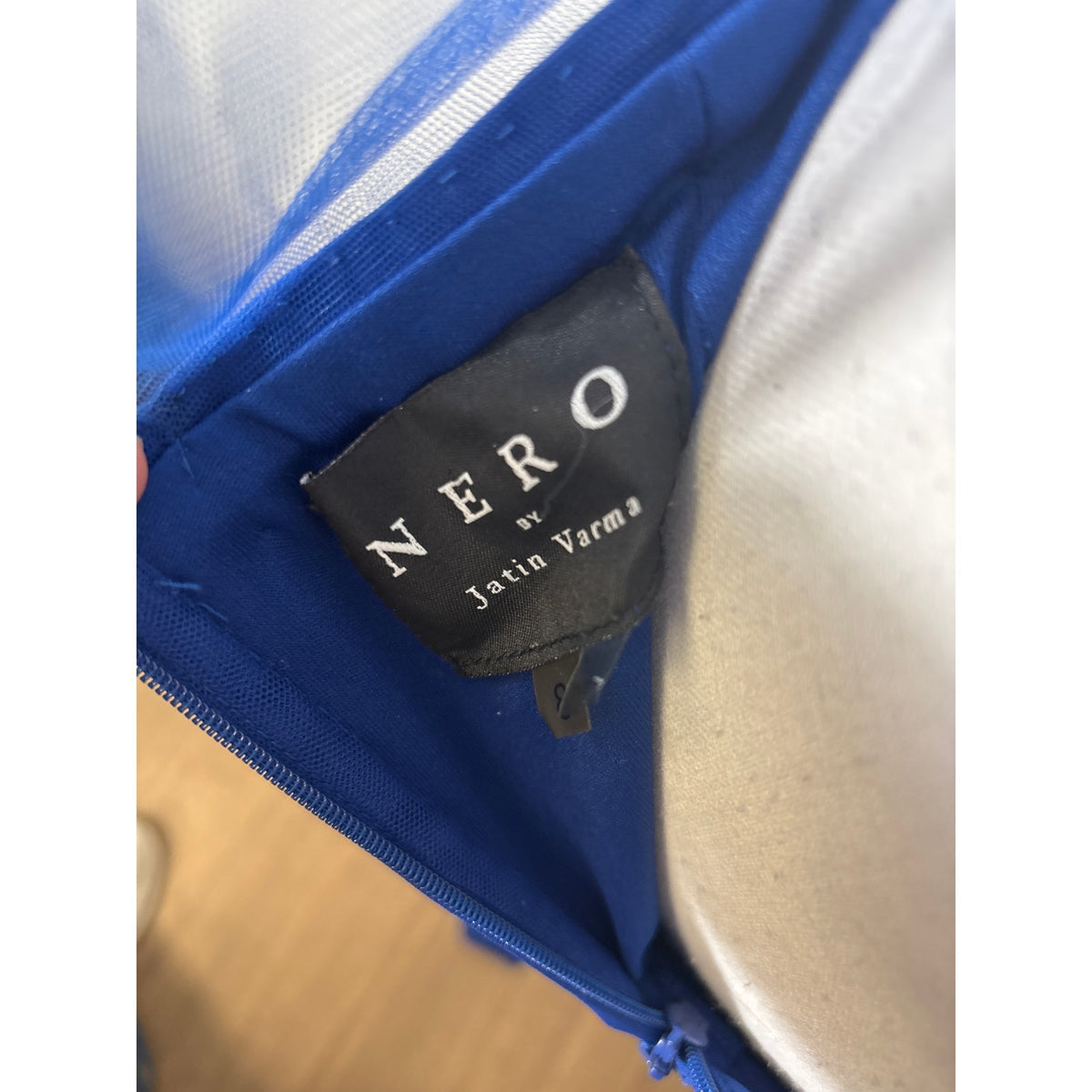 Nero by Jatin Varma Classic Blue Sleeveless Formal Gown Sz 8