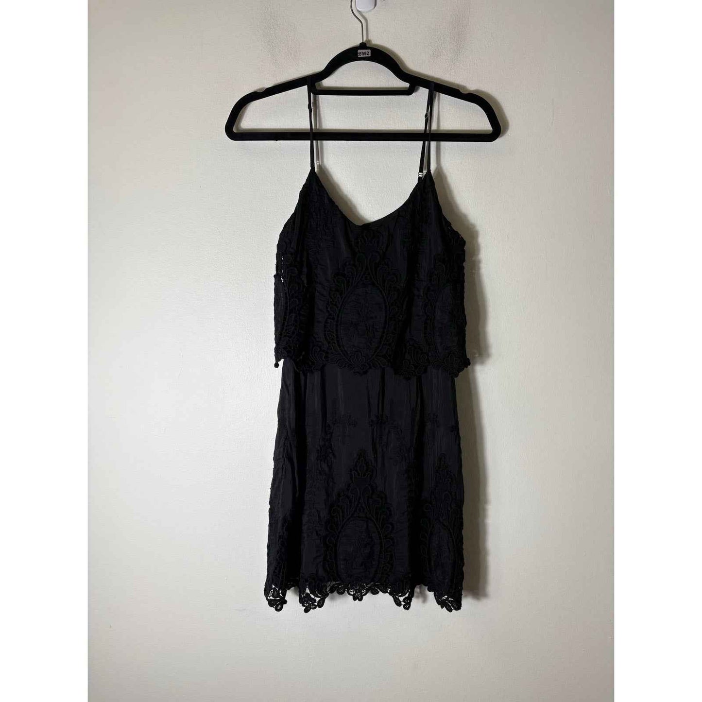 Dolce Vita Spaghetti Strap Black Cotton Lace Mini Dress Sz S