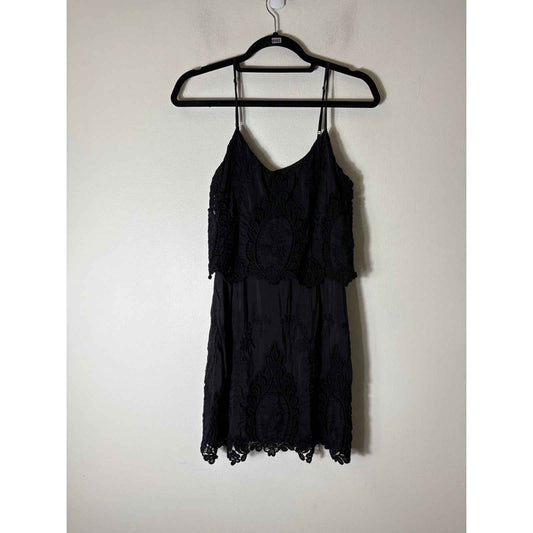 Dolce Vita Spaghetti Strap Black Cotton Lace Mini Dress Sz S
