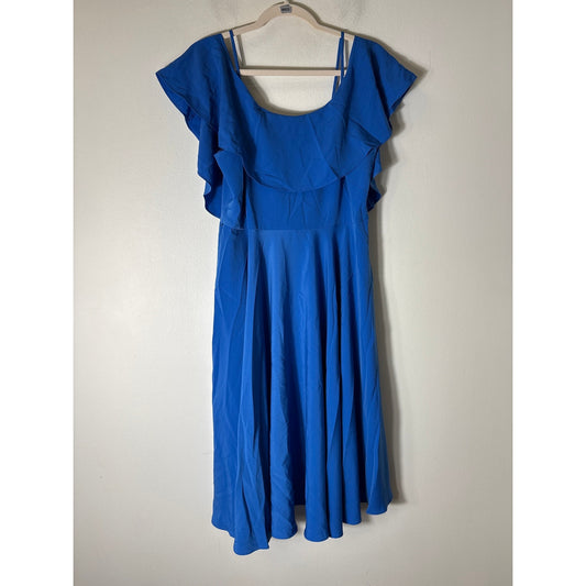 CeCe Classic Blue Off The Shoulder Midi Dress Sz 10