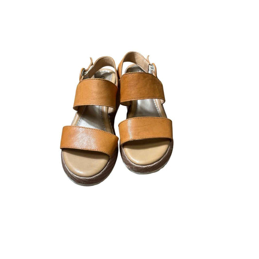 Cordani brown Leather Platform Sandal Sz 39