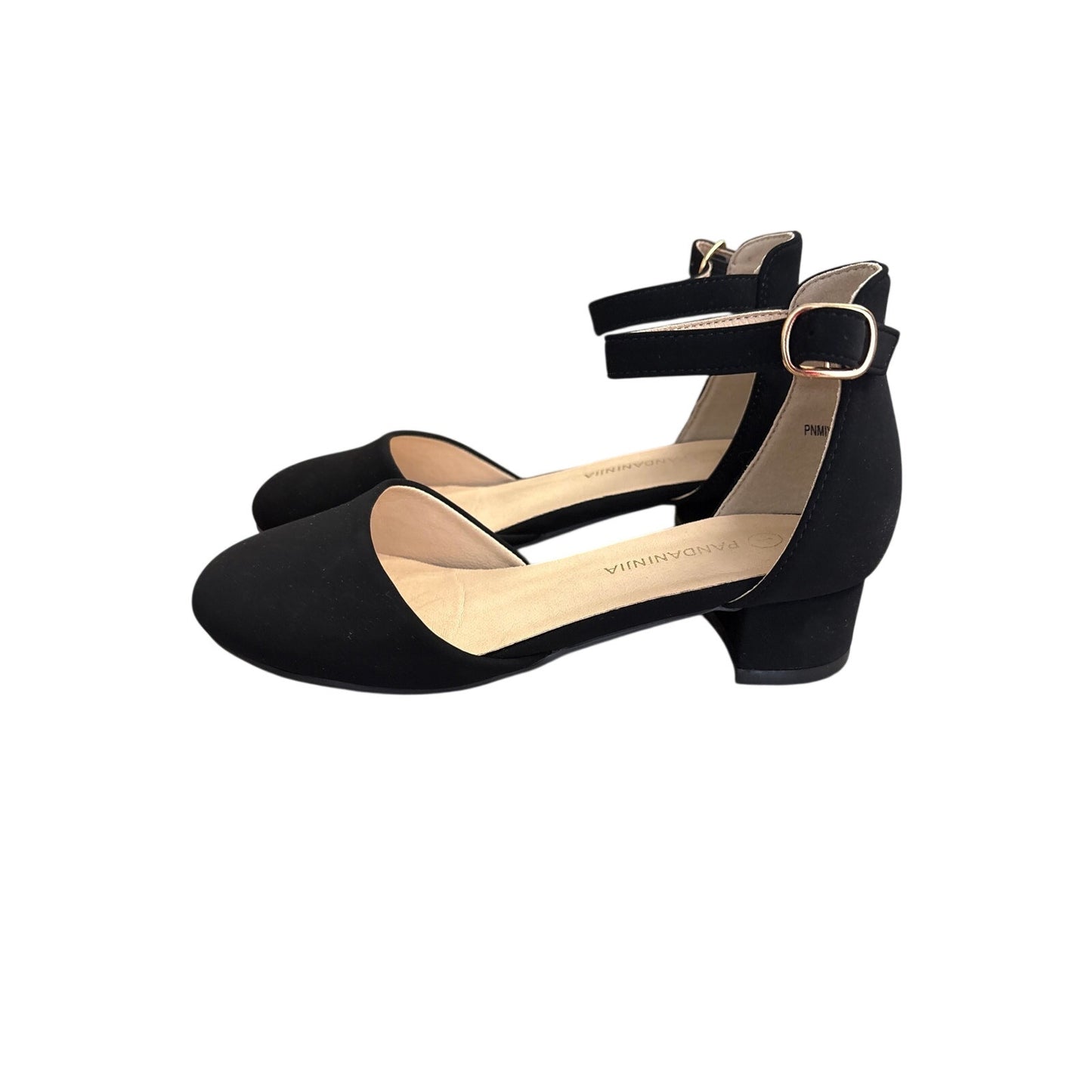 Girls Pandaninjia Black Ankle Buckle Heels Sz 1