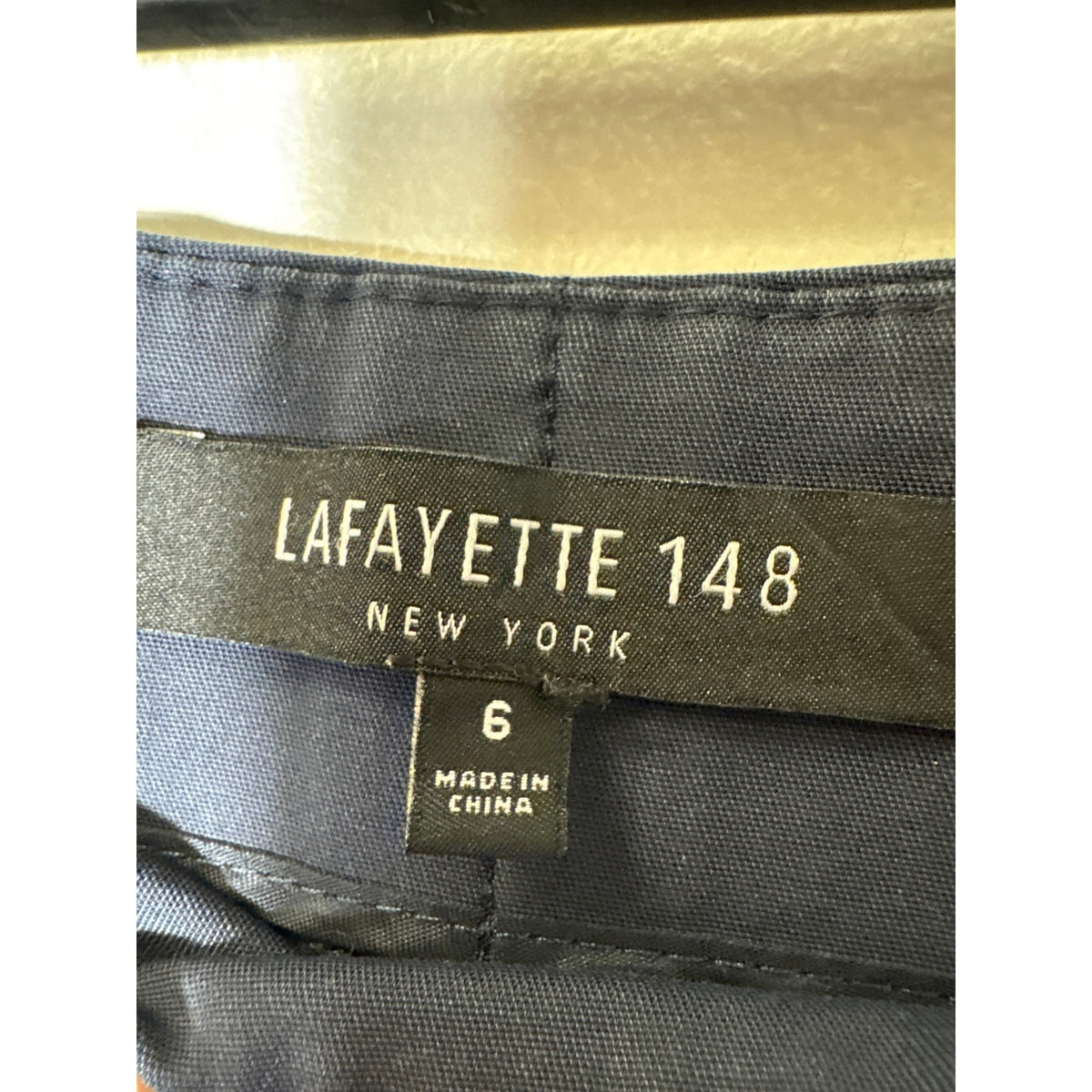 Lafayette 148 Navy Side Zip Flat Front Ankle Pants Sz 6