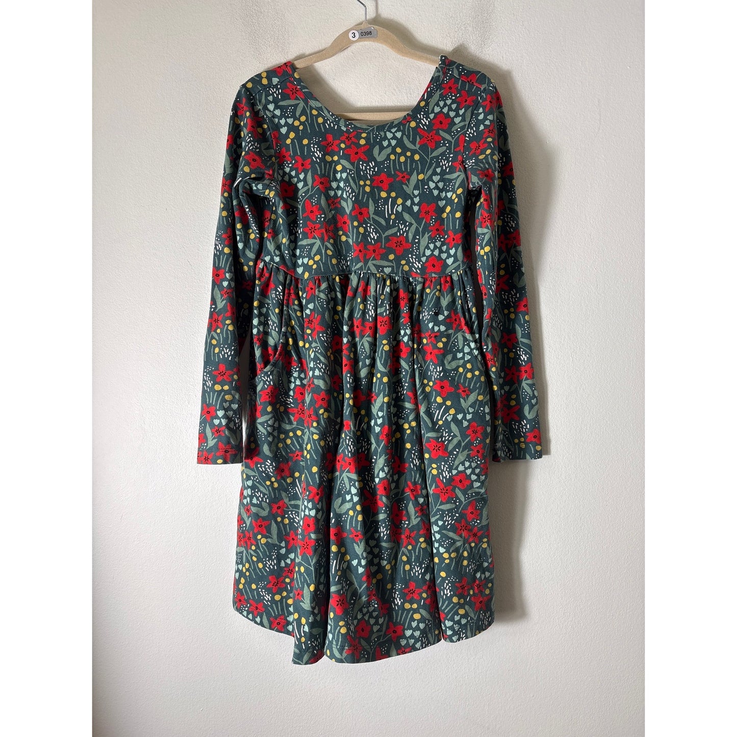 Girls Hannah Anderson Green Floral Long Sleeve Cotton Maxi Dress Sz 8