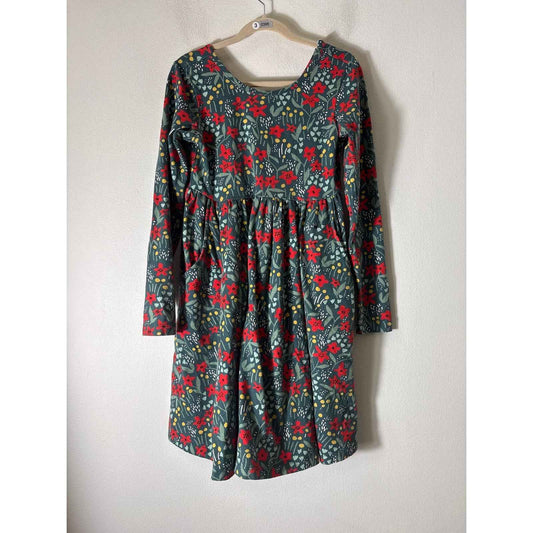 Girls Hannah Anderson Green Floral Long Sleeve Cotton Maxi Dress Sz 8