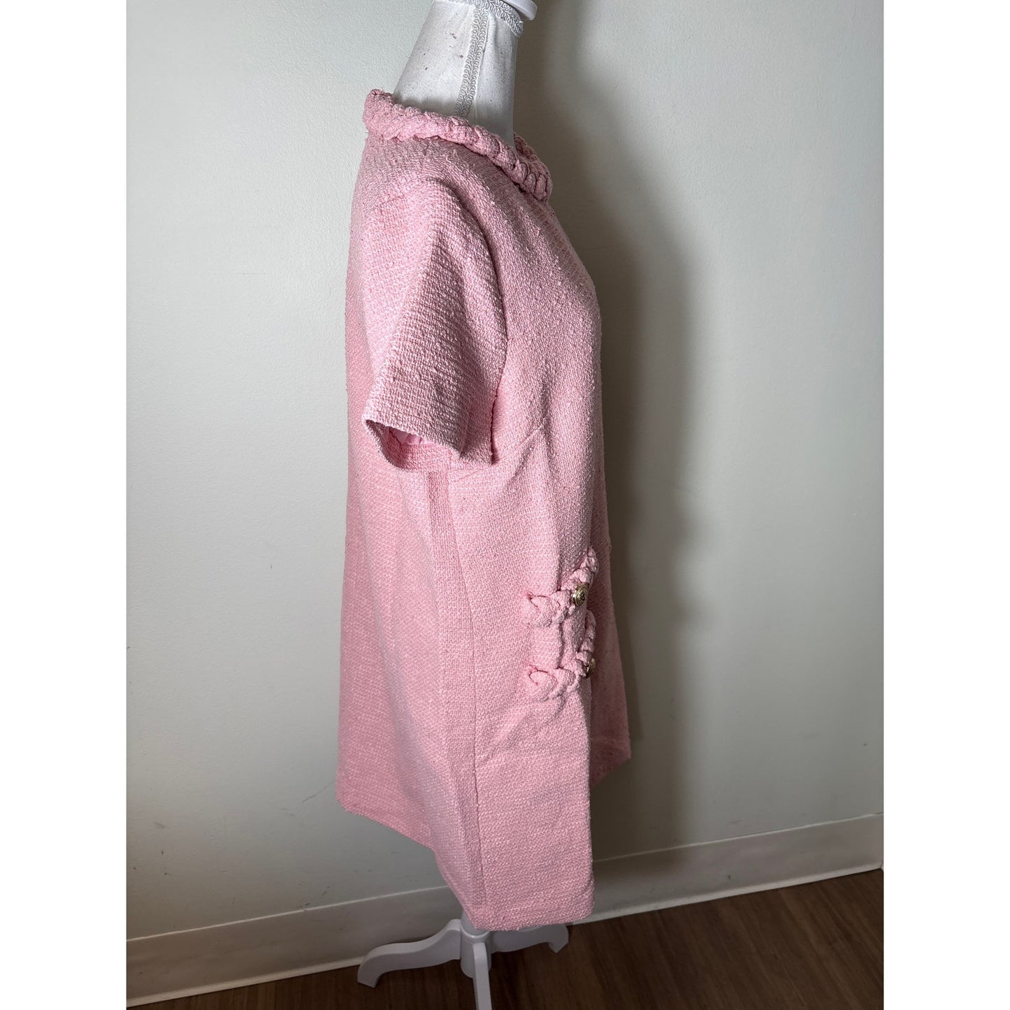 NWT Tuckernuck Pink Tweed "Jackie" Dress Sz L