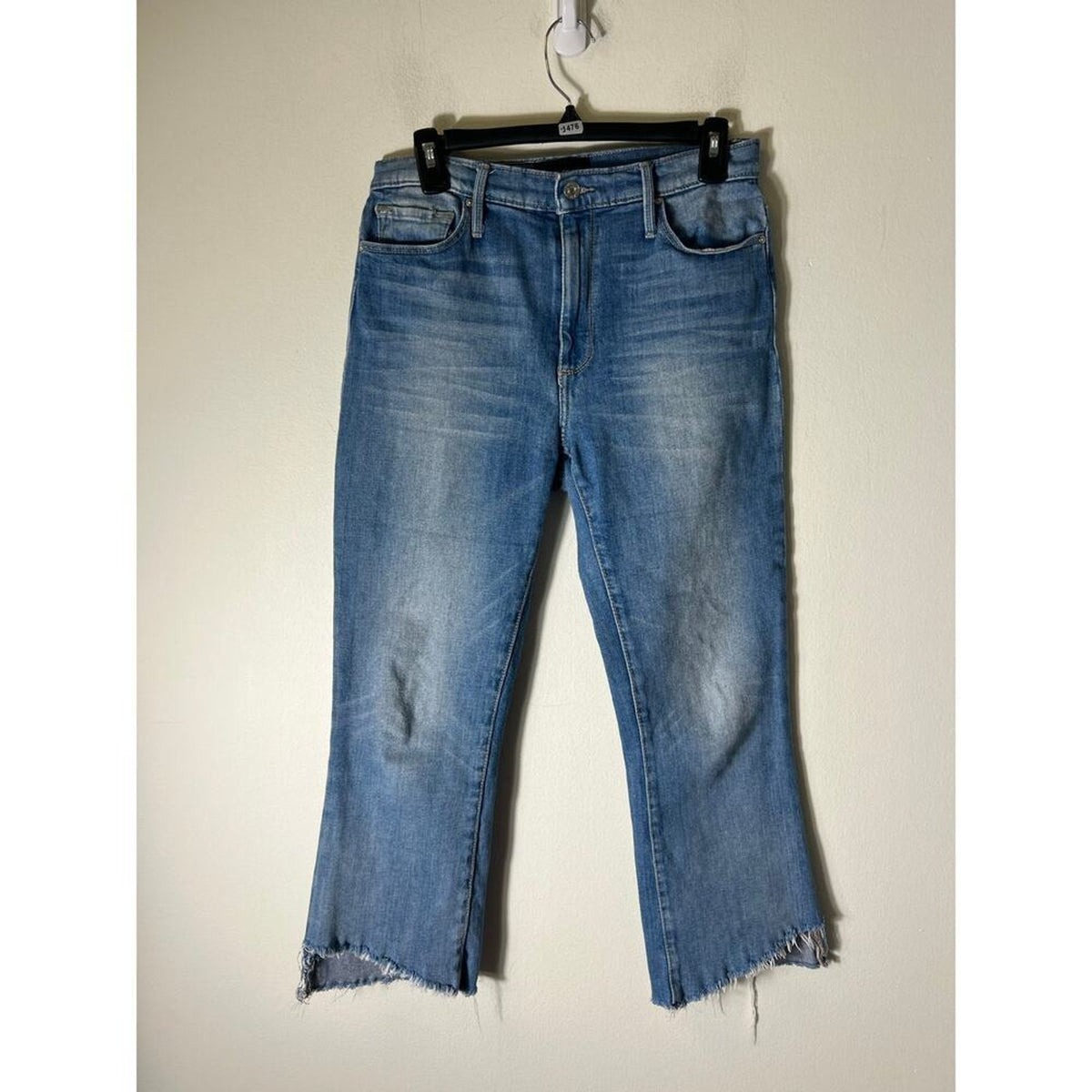 Black Orchid Cindy Denim Medium Wash Frayed Hem Size 27