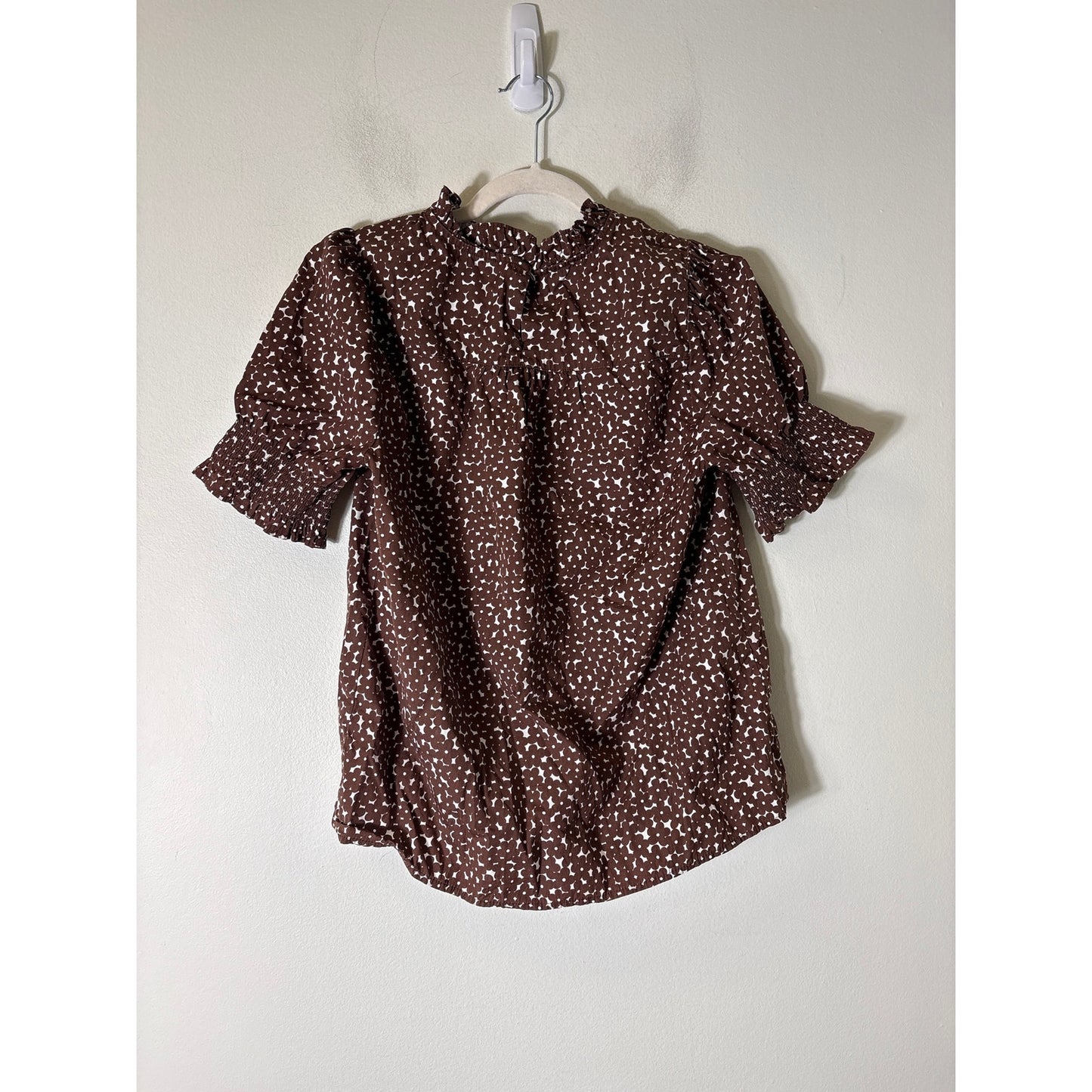 J.Crew Brown Floral Cotton Top Sz S