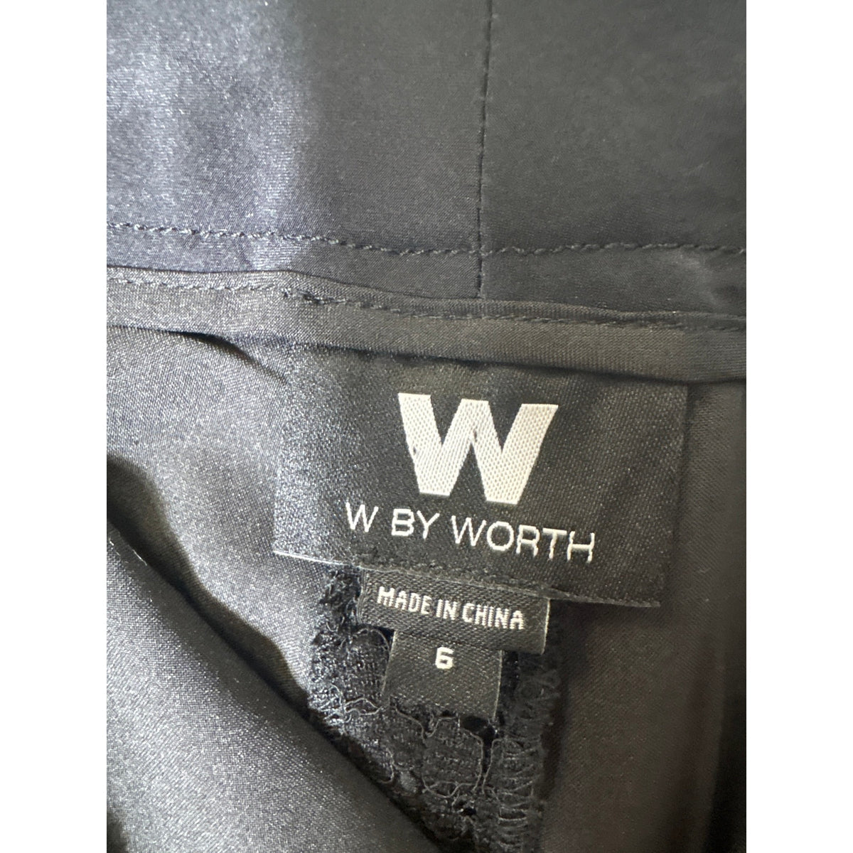 W By Worth Black Lace Pants Sz 6