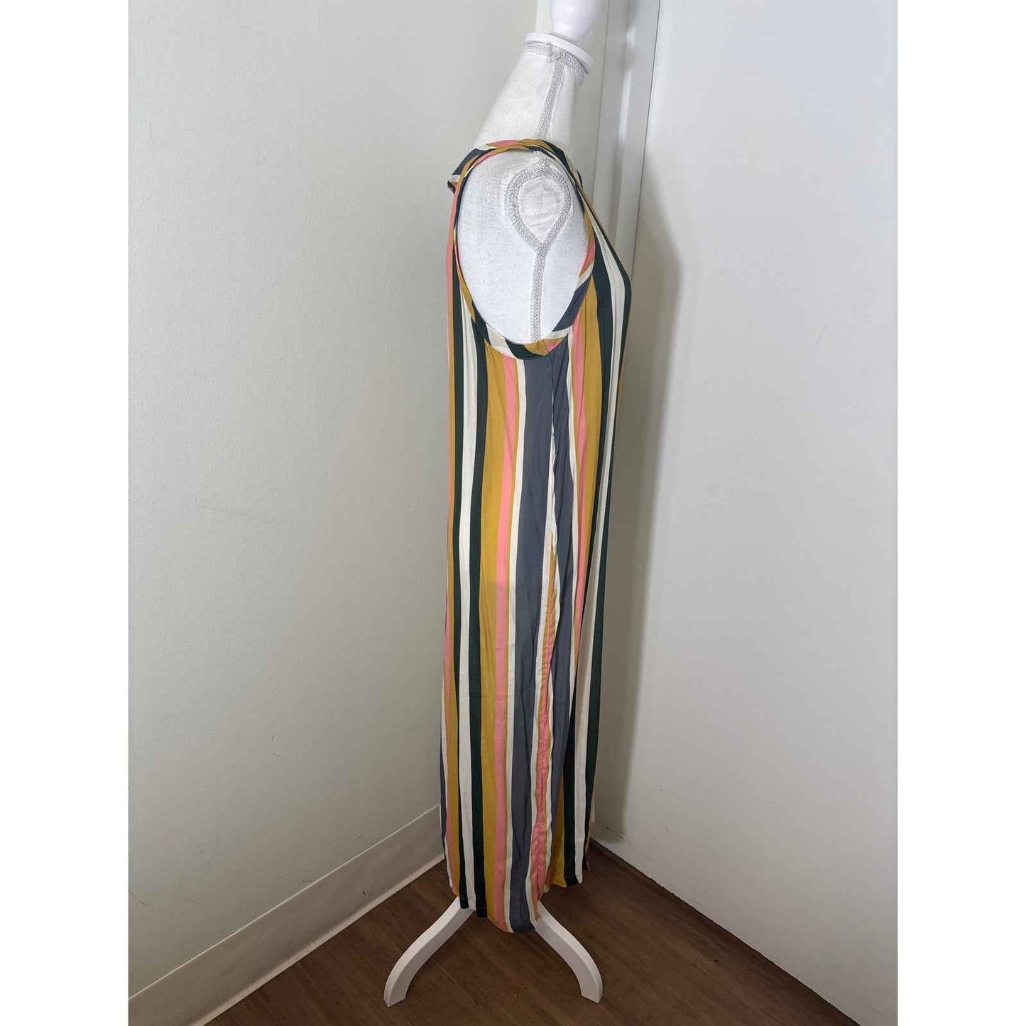 Liviana Conti Sleeveless Striped Maxi Dress Sz 44