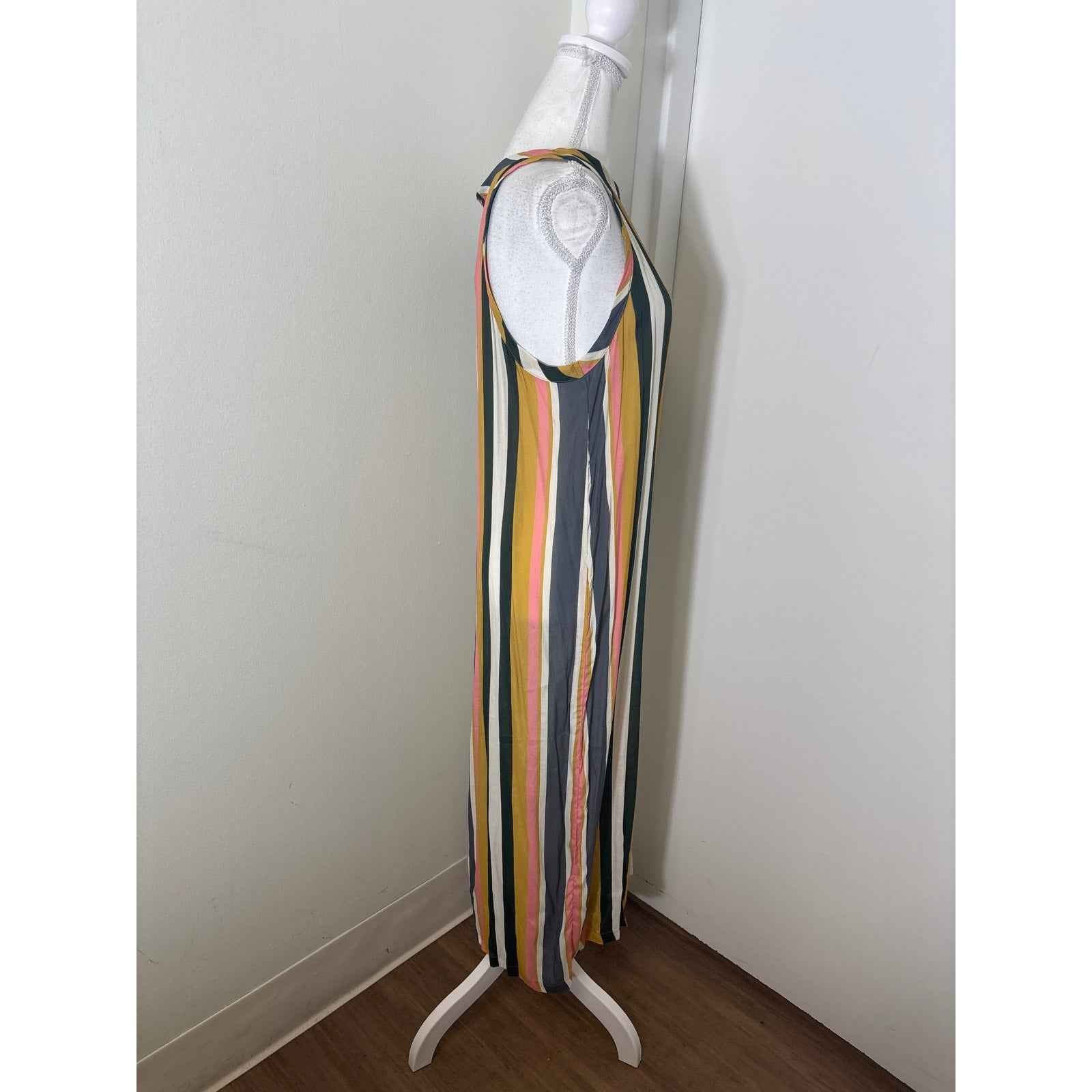 Liviana Conti Sleeveless Striped Maxi Dress Sz 44