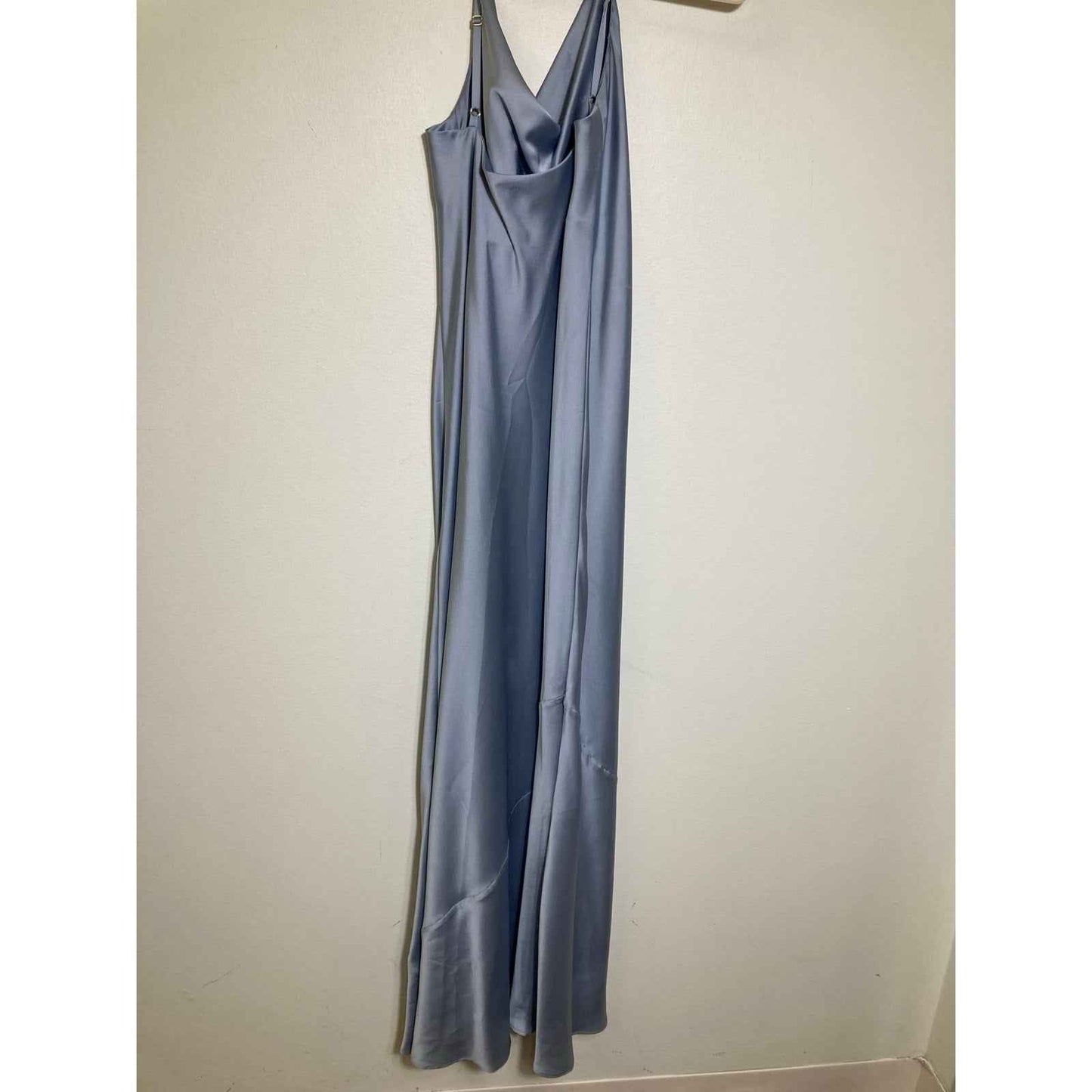 Show Me Your Mumu Light Blue Satin Like Maxi Slip Dress Sz M