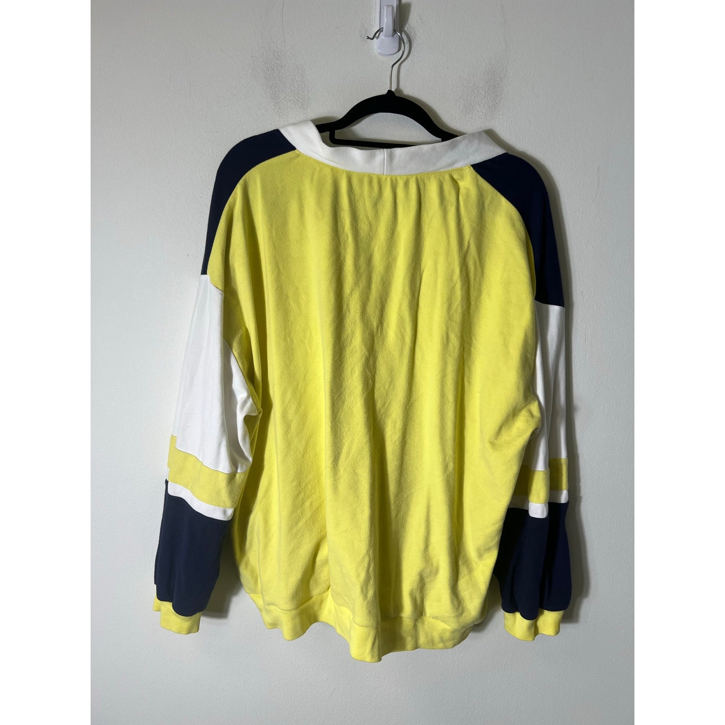 Buru Navy/White/Yellow Preppy Cotton Jacket Sz L/Xl