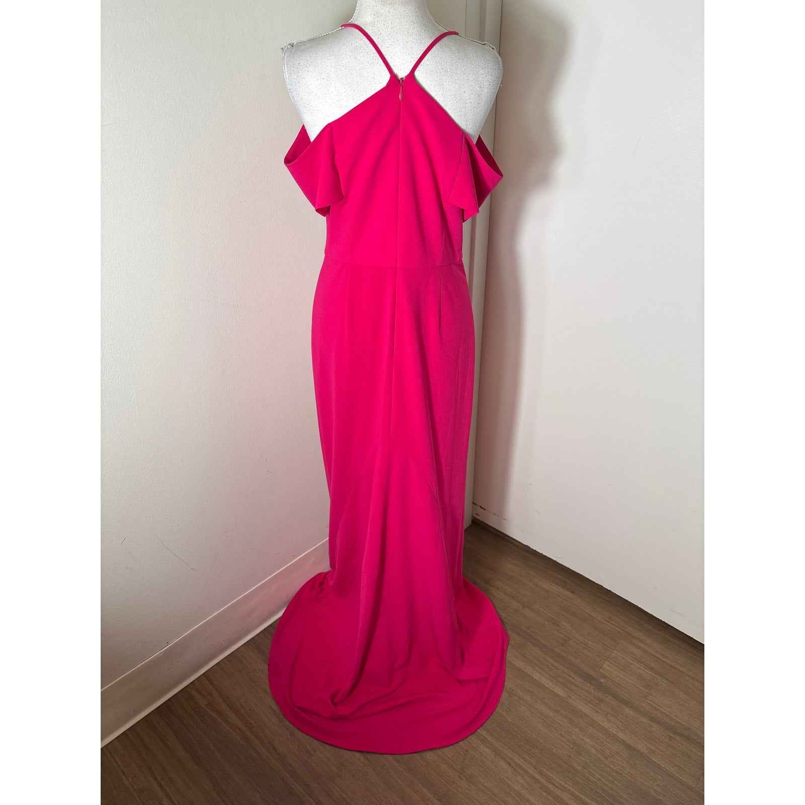 Halston Heritage Hot Pink Gown Sz 4