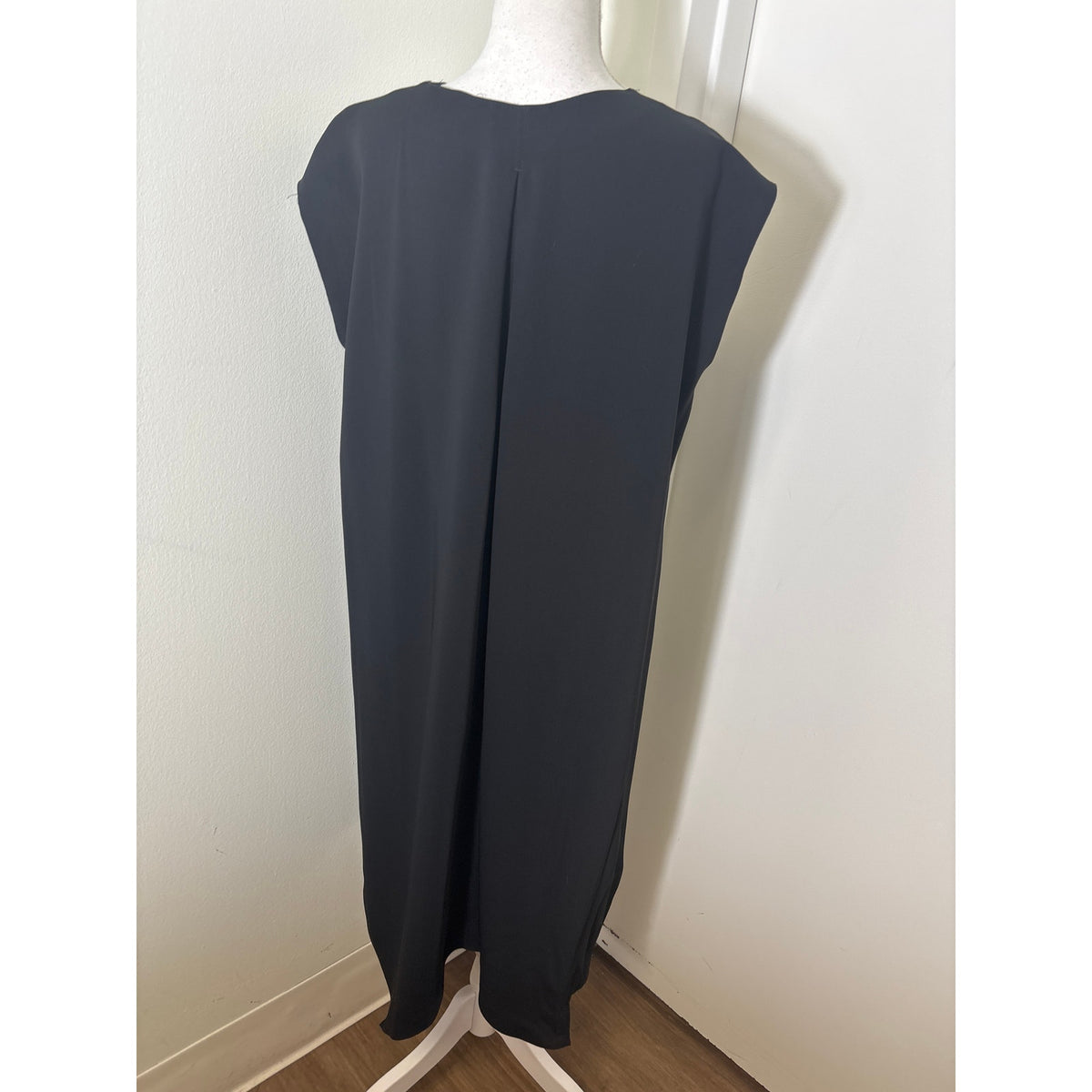 Rachel Rachel Black Sleeveless V-Neck Hi Low Hem Midi Dress Sz L