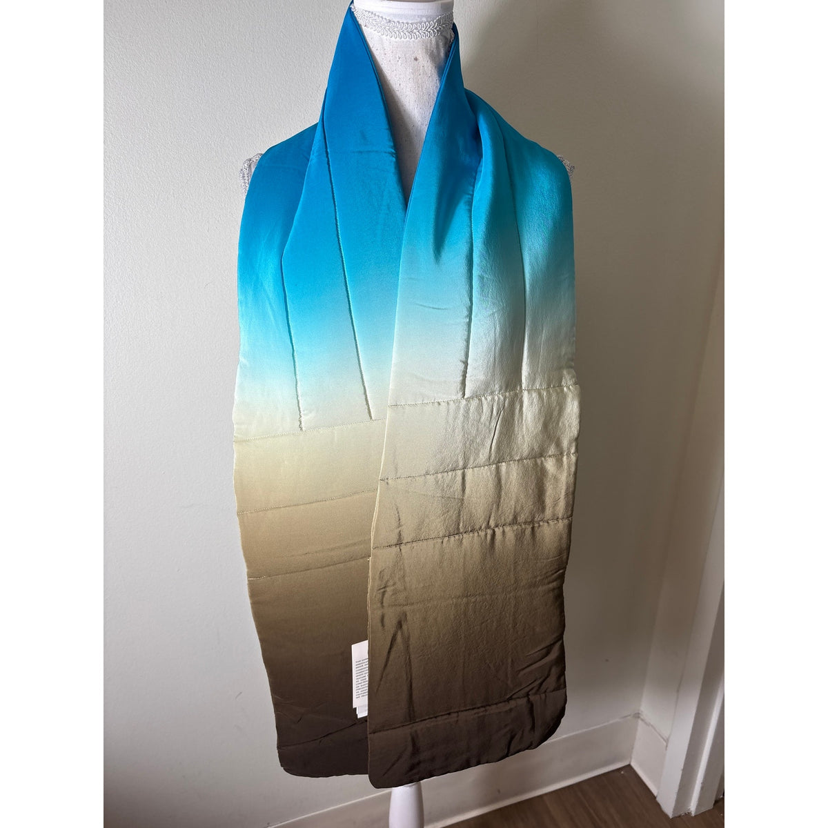 NWT Worth Peacock Ombre Silk Shawl Sz OS