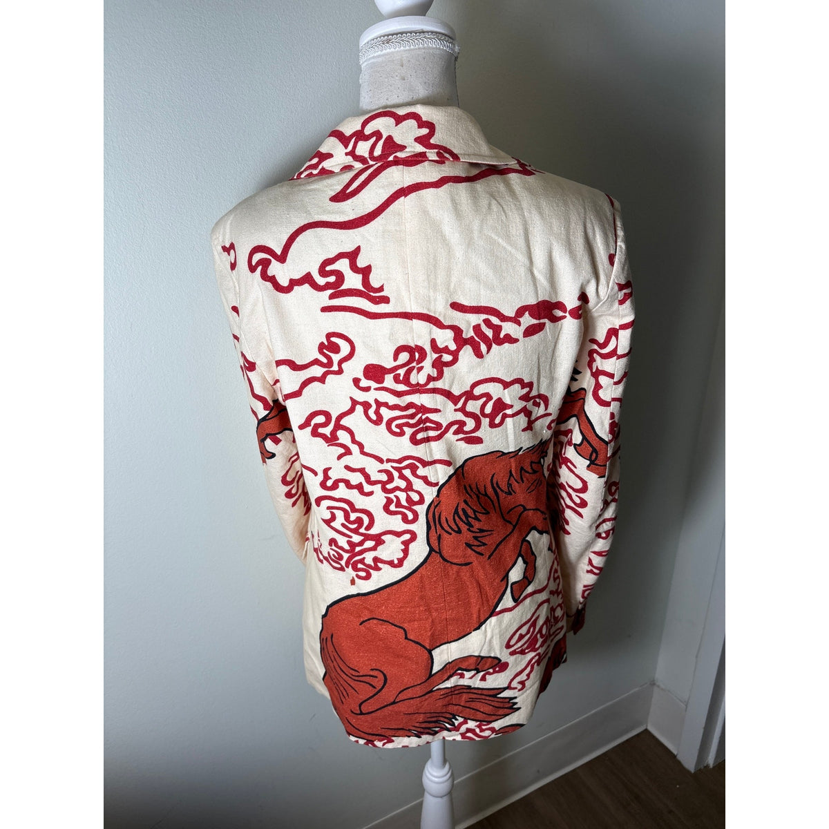 Alix of Bohemia Rust and Cream Cotton Blazer Sz M