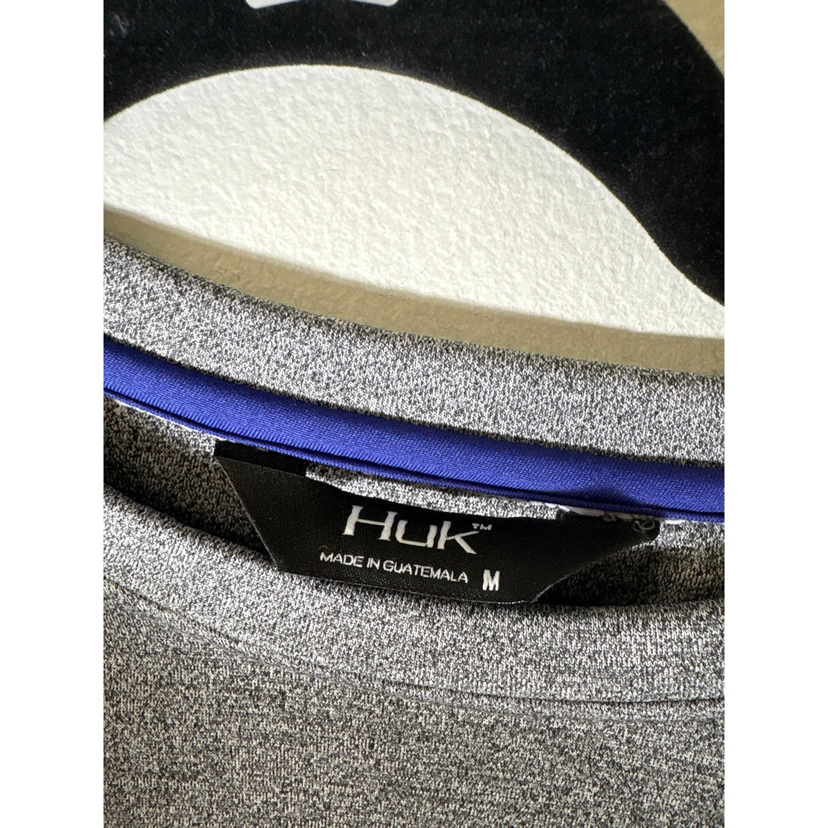 Mens Huk Performance Fishing Gray Long sleeve Sweat Shirt Sz M