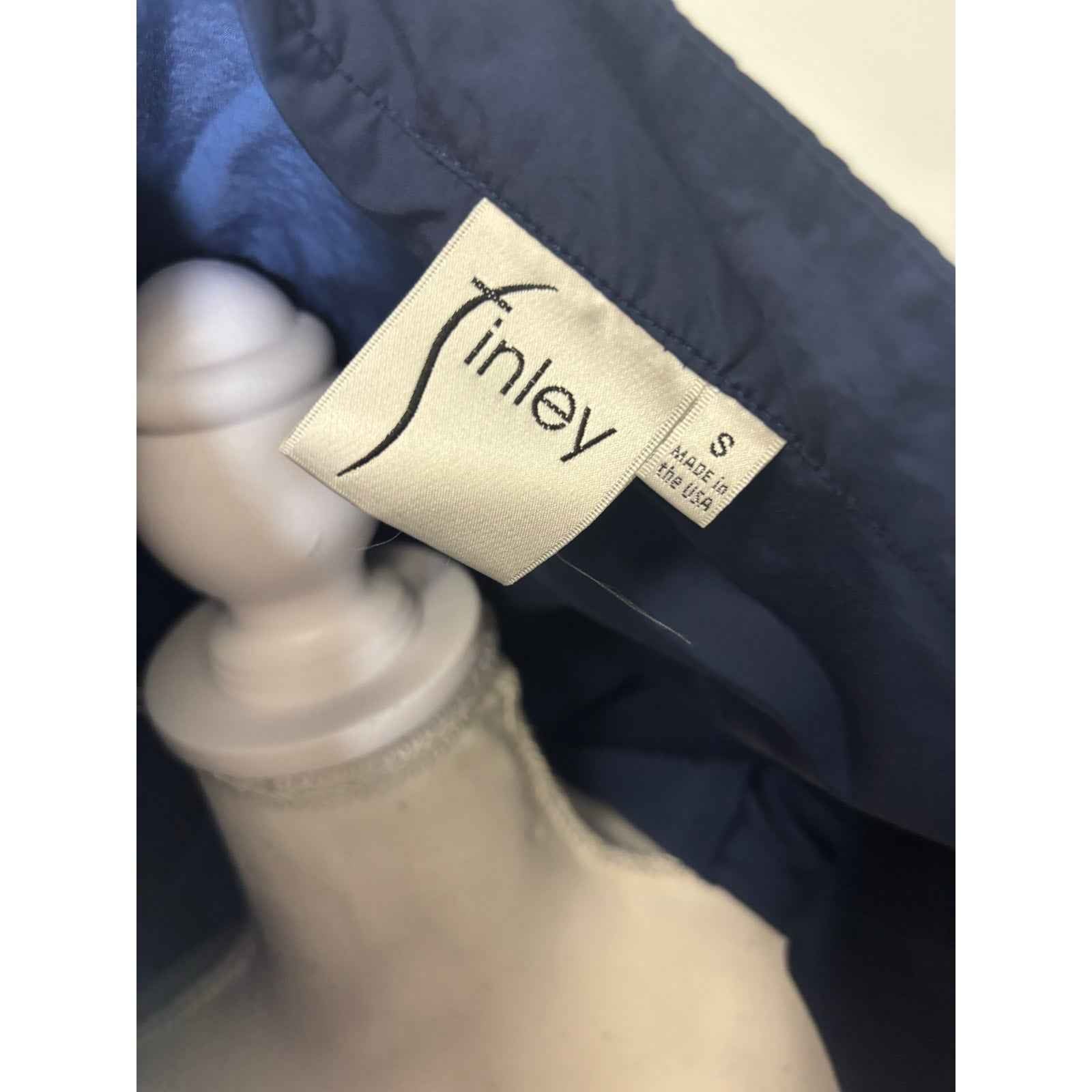 Finley Navy Cap Sleeve Knee Length Button Up Dress Sz S