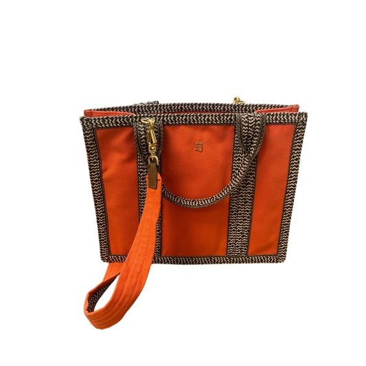 Eric Javits NY Orange Cote d'Azur Canvas Tote