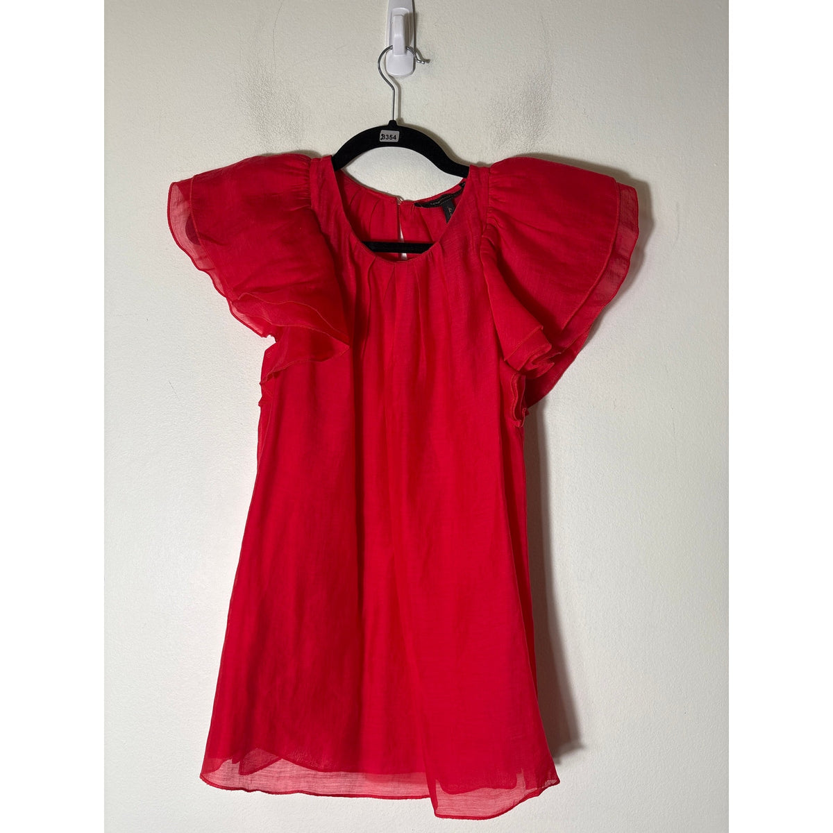 BCBG Maxazria Red Layered Flutter Sleeve XS