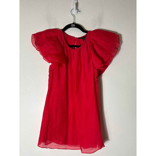 BCBG Maxazria Red Layered Flutter Sleeve XS