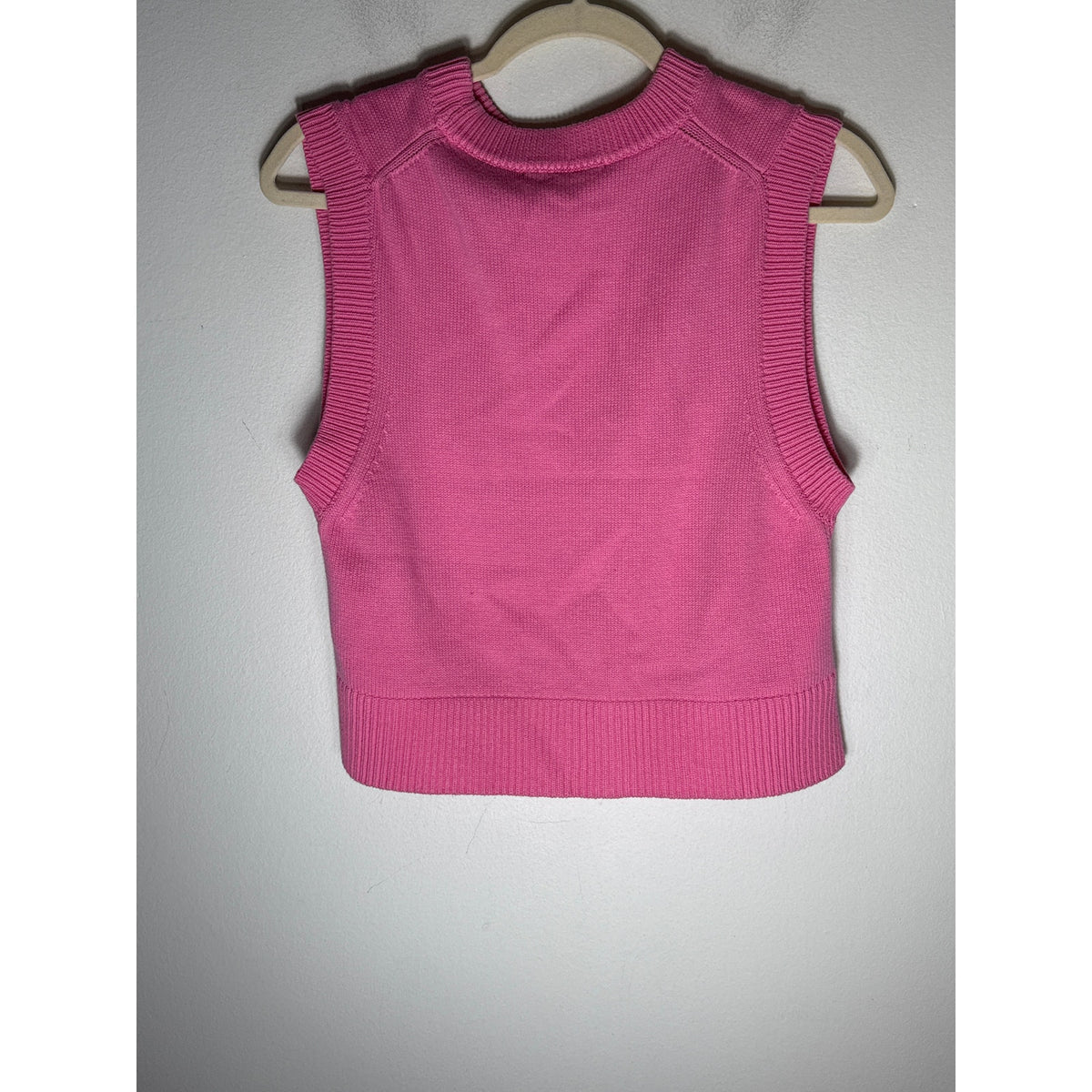 French Connection Classic Pink Sleeveless Cropped Knit Sz M