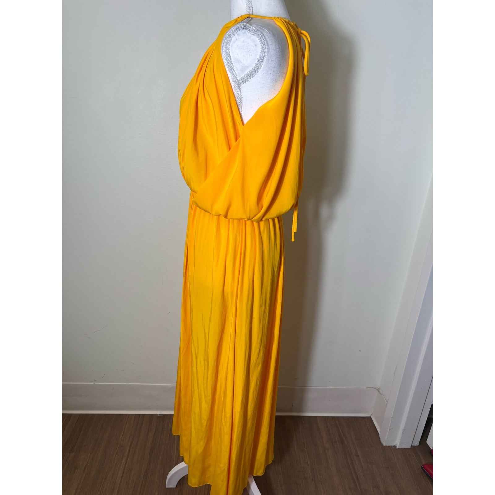 NWT A.L.C Yellow/Orange Sleeveless Blouson Maxi Dress Sz S
