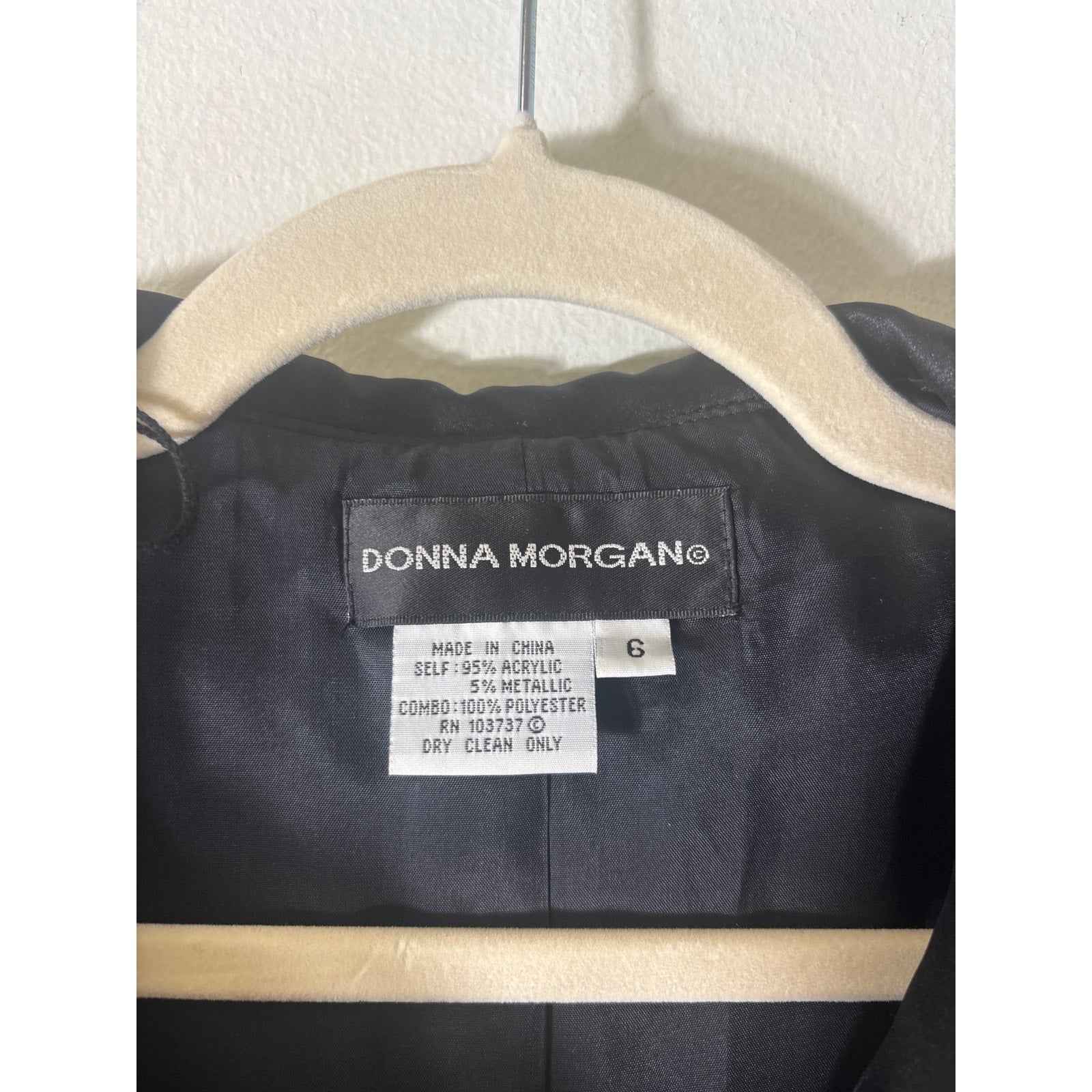 Donna Morgan Black with Shimmer Special Occasion Skirt Suit Set Sz 6