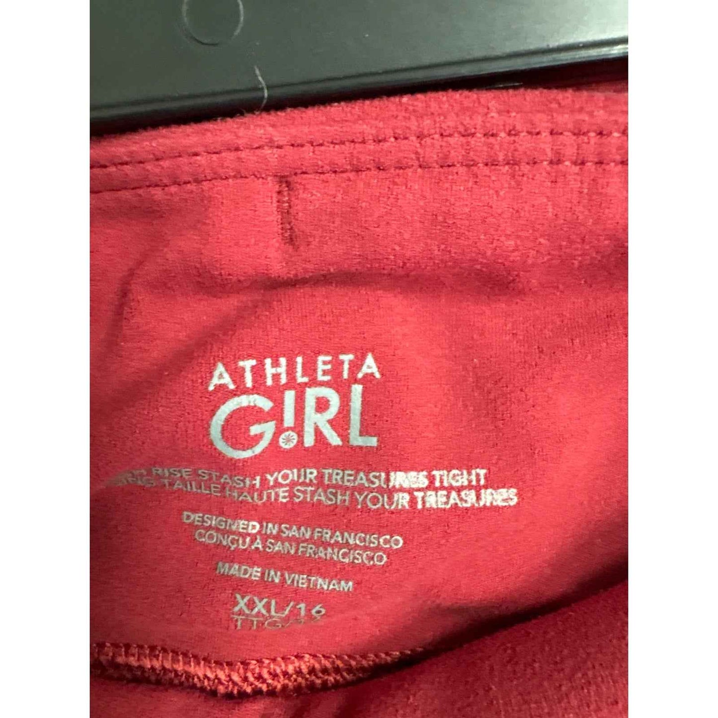 Girls Athleta Girl High Rise Crimson Red Athletic Leggins Sz 16