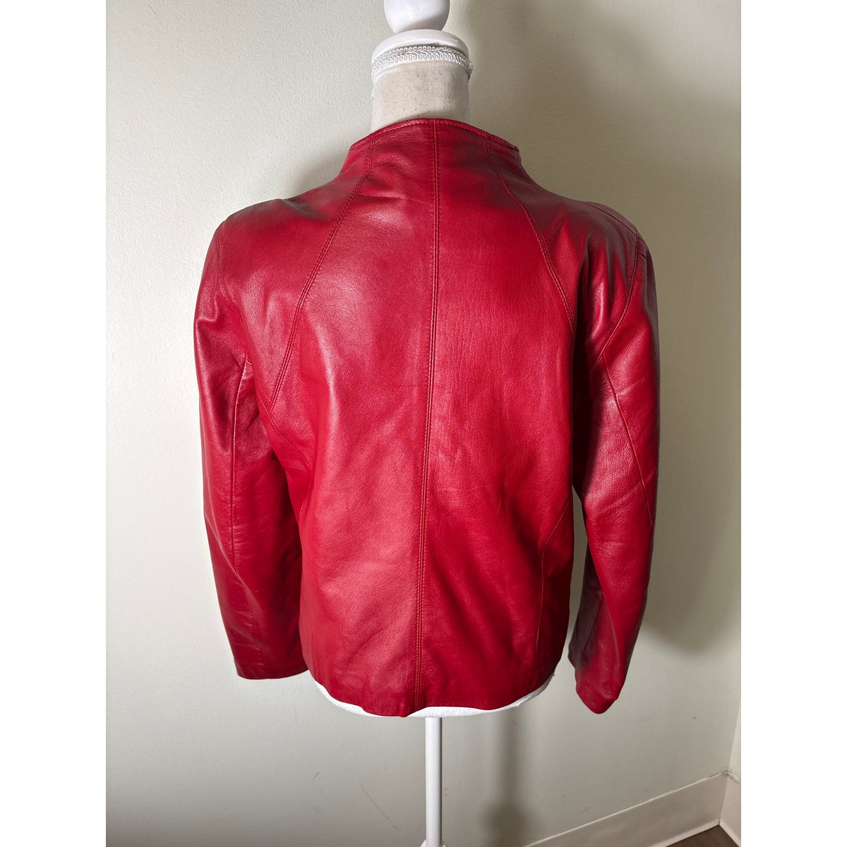 Yovonne Marie Red Leather Jacket Sz 8