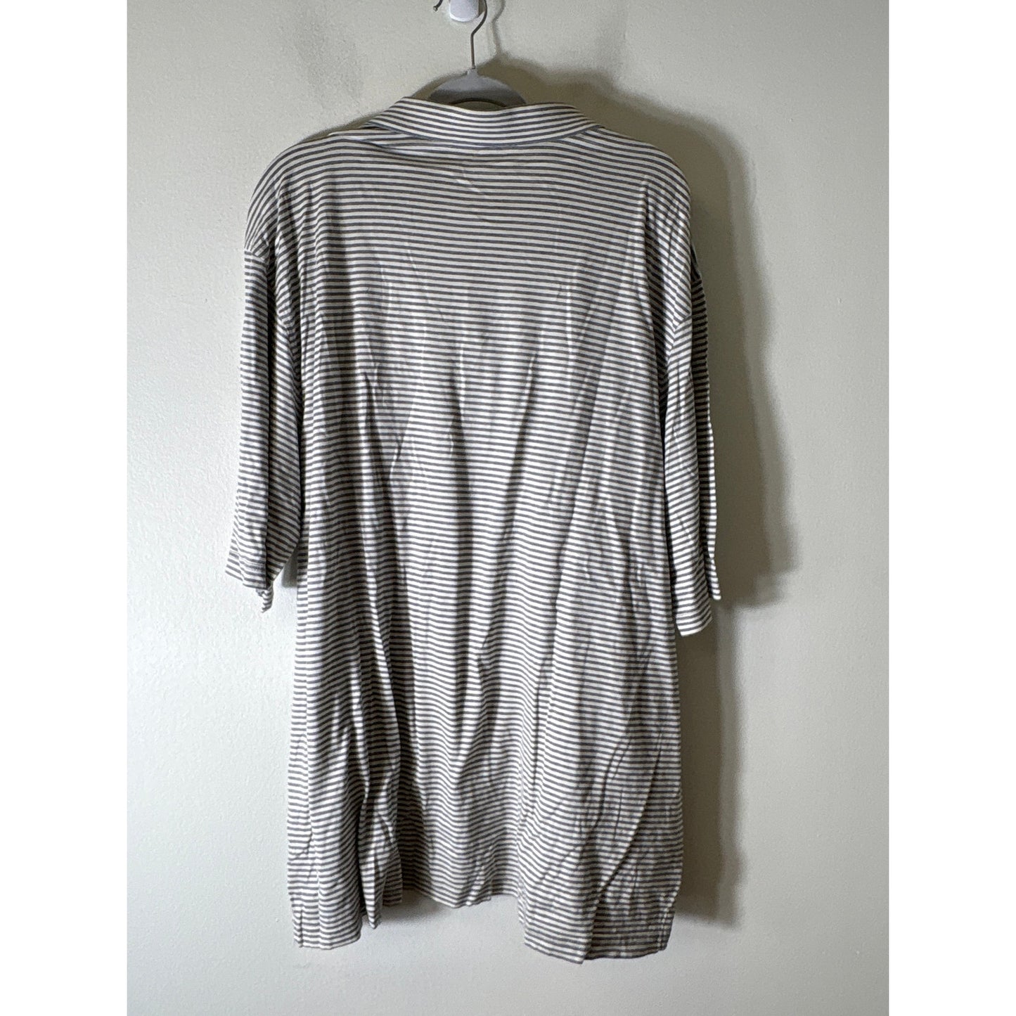 Mens Fairway & Greene Light Gray and White Stripe Polo Sz XXL