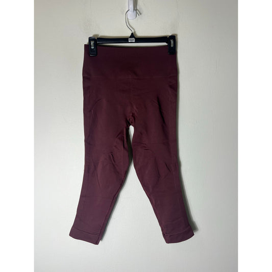 Lululemon Burgandy Maroon Athletic Cropped Leggings Sz 8