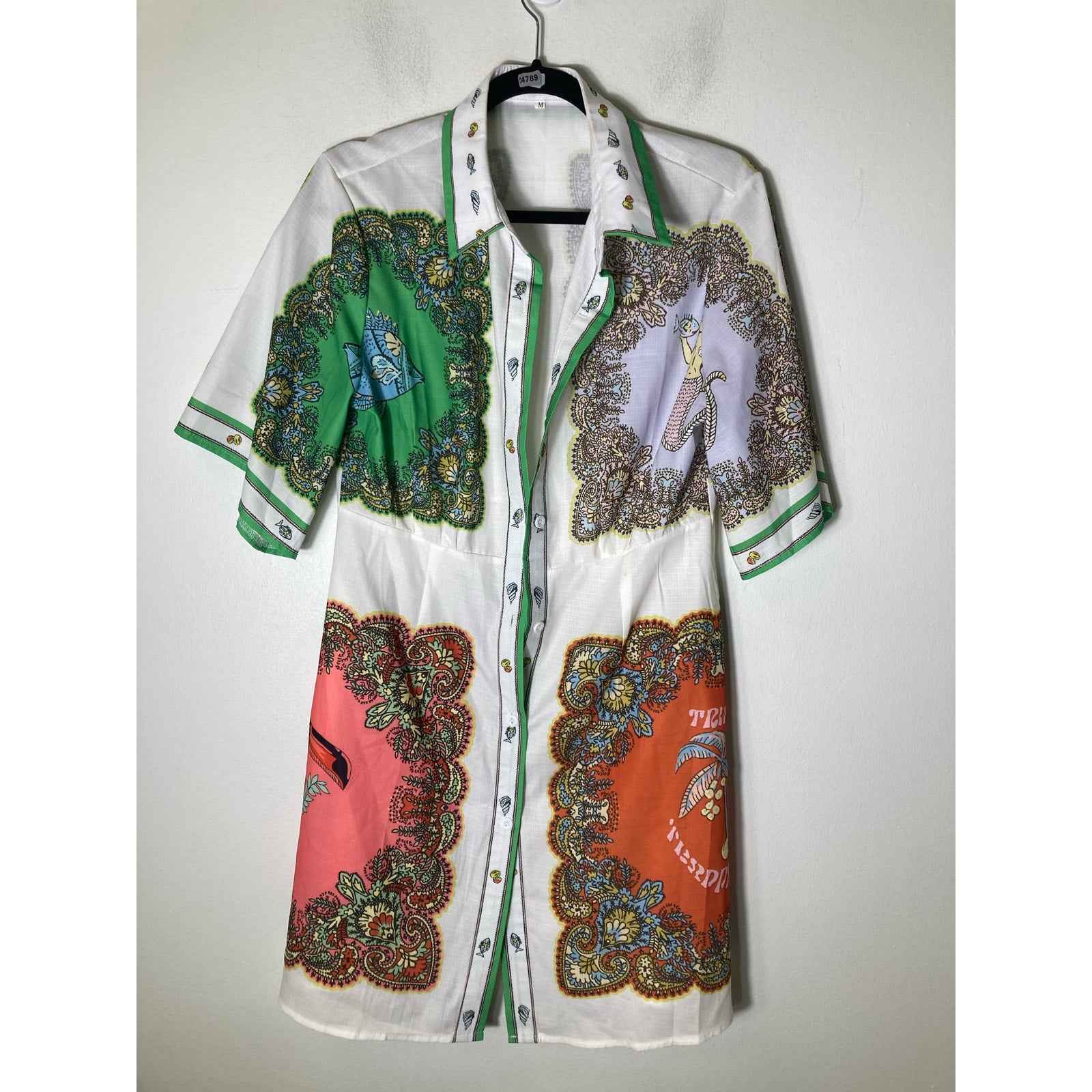 No Brand Ocean Scene Min Dress Sz M