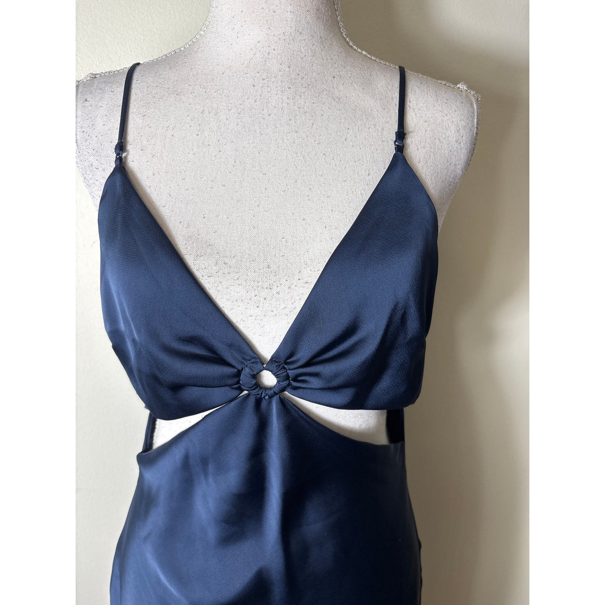 Jonathan Simkhai Navy Blue Spaghetti Strap Slip Dress Sz S