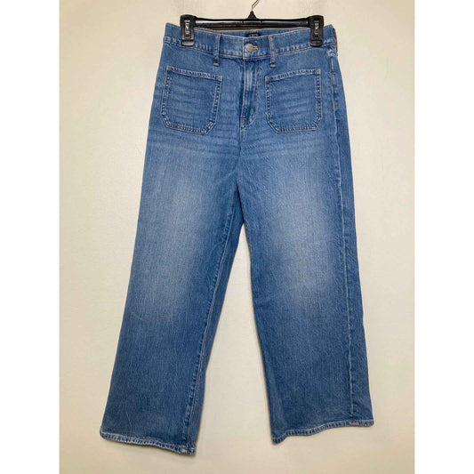 J. Crew Wide Leg Crop Blue Jeans Sz 27