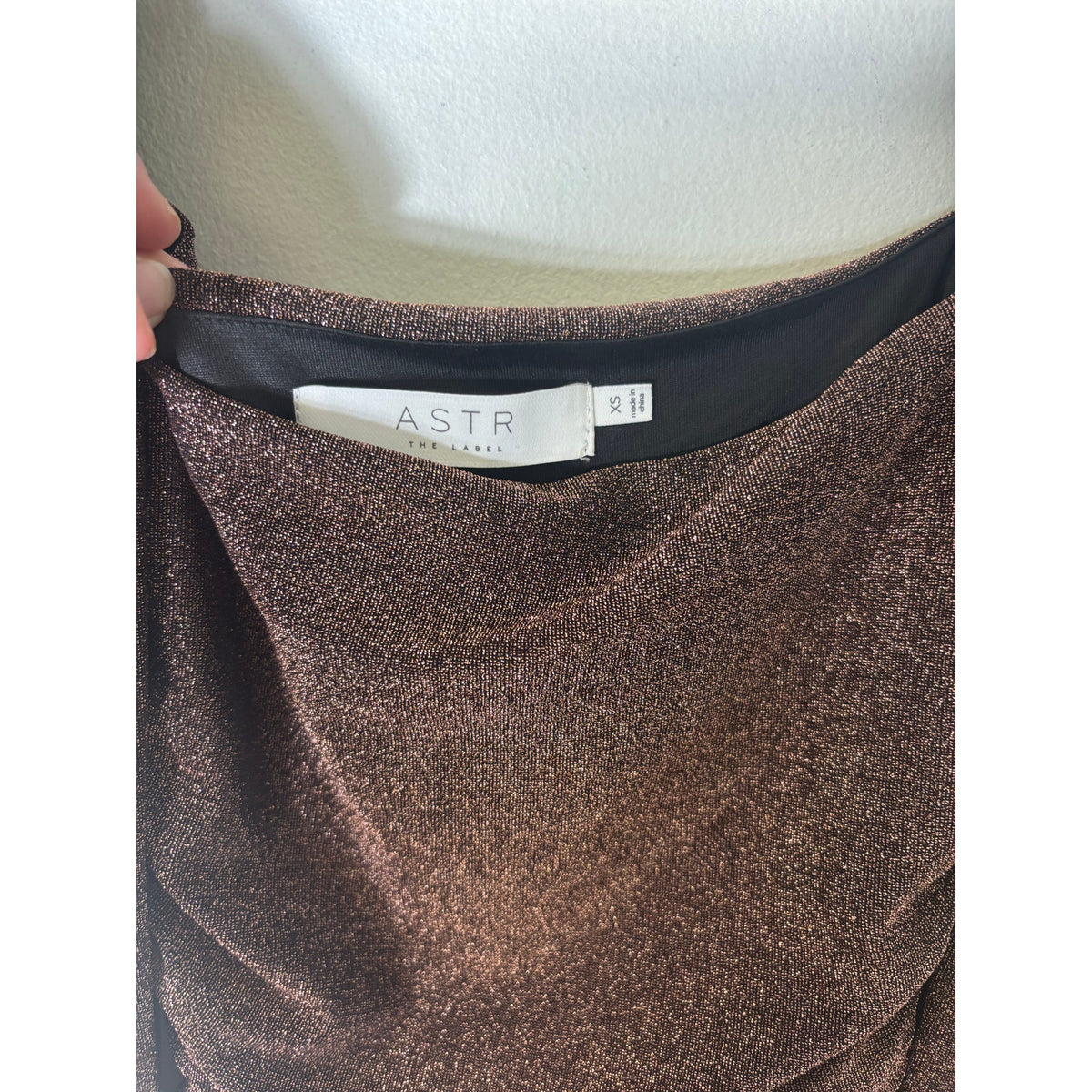 Astr Copper Shimmer Cocktail Dress Sz xs