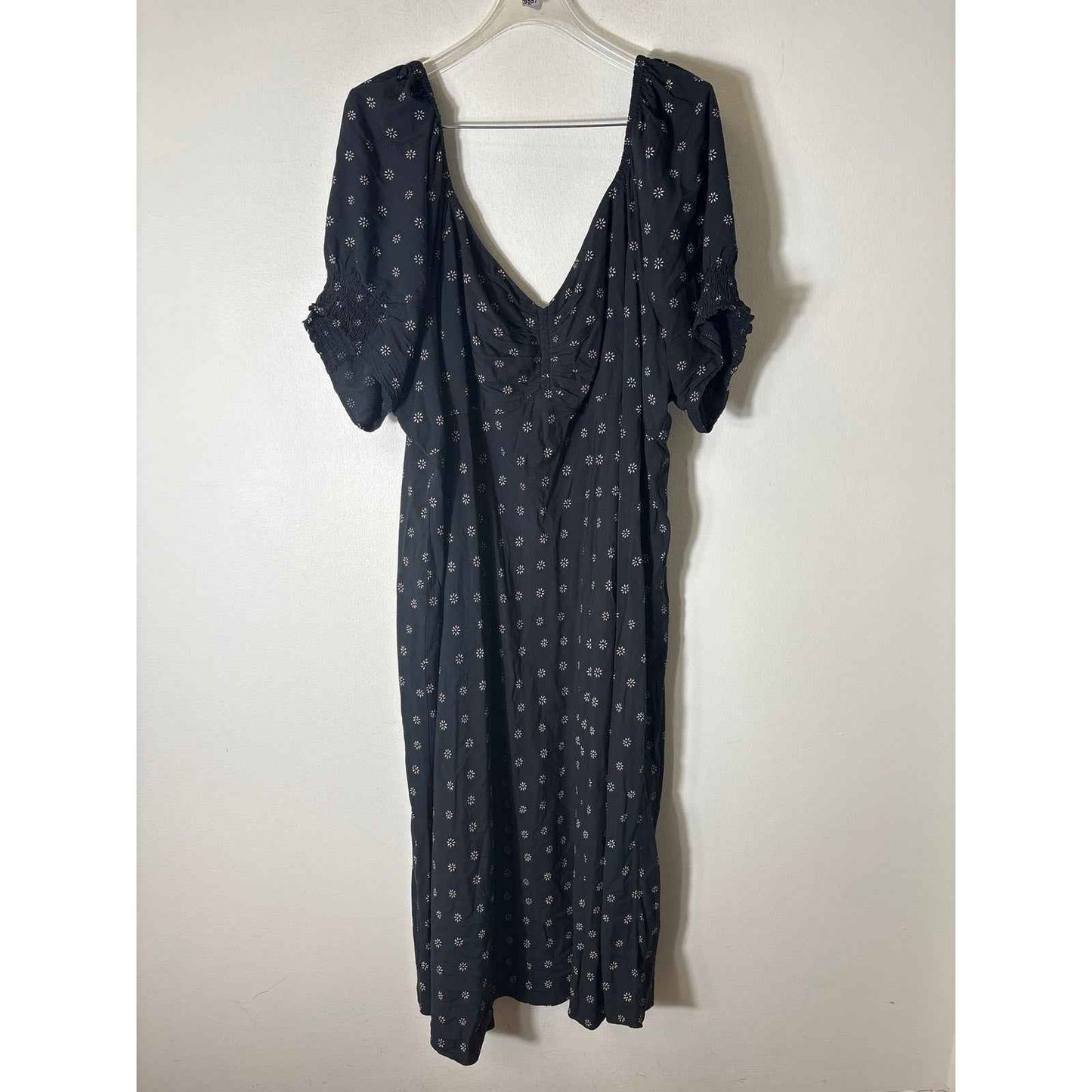 Madewell Black White Short Sleeve Viscose Dress Sz 26
