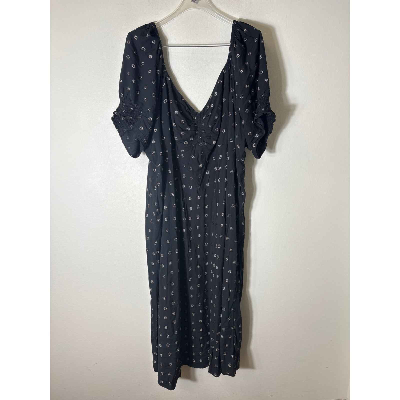 Madewell Black White Short Sleeve Viscose Dress Sz 26